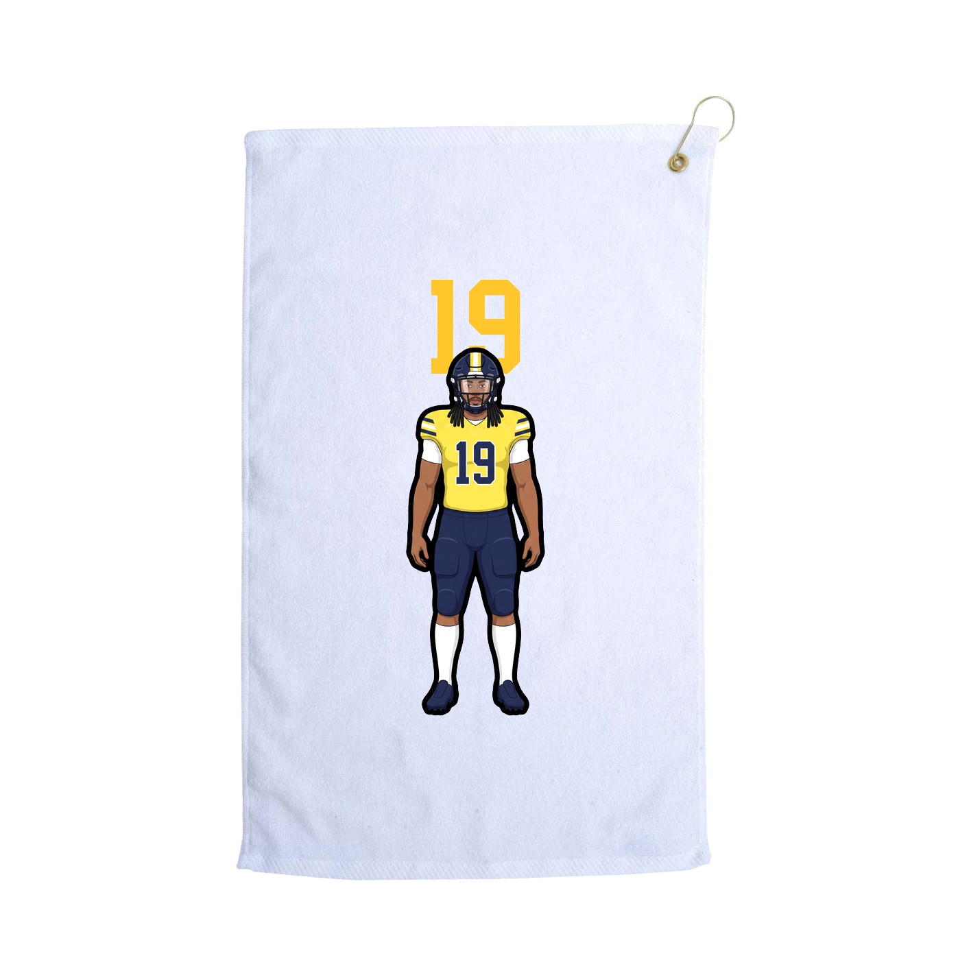 Golf Towel — Number Top in White