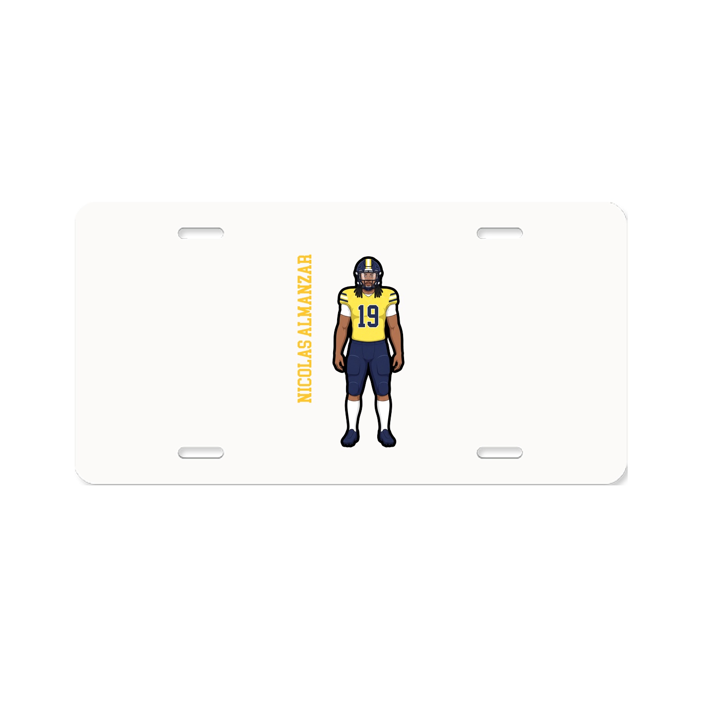 License Plate — Name Vertical in Classic
