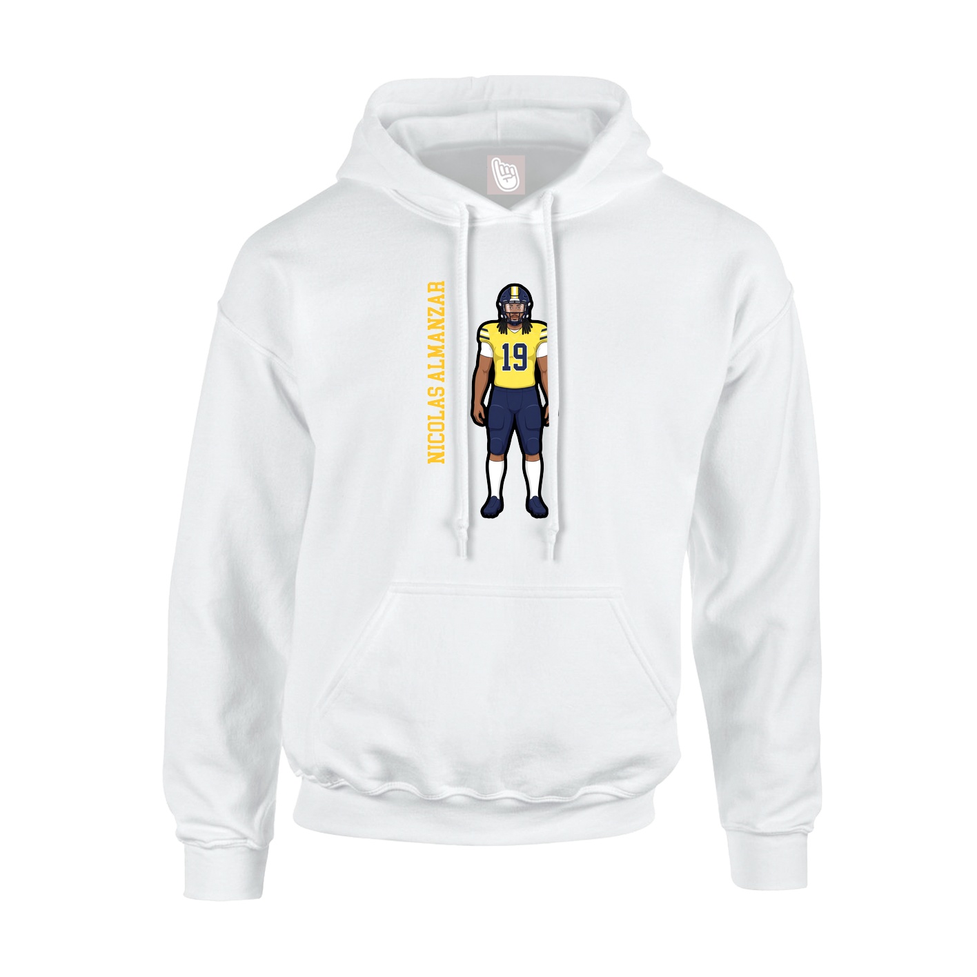 Youth Hoodie — Name Vertical in White