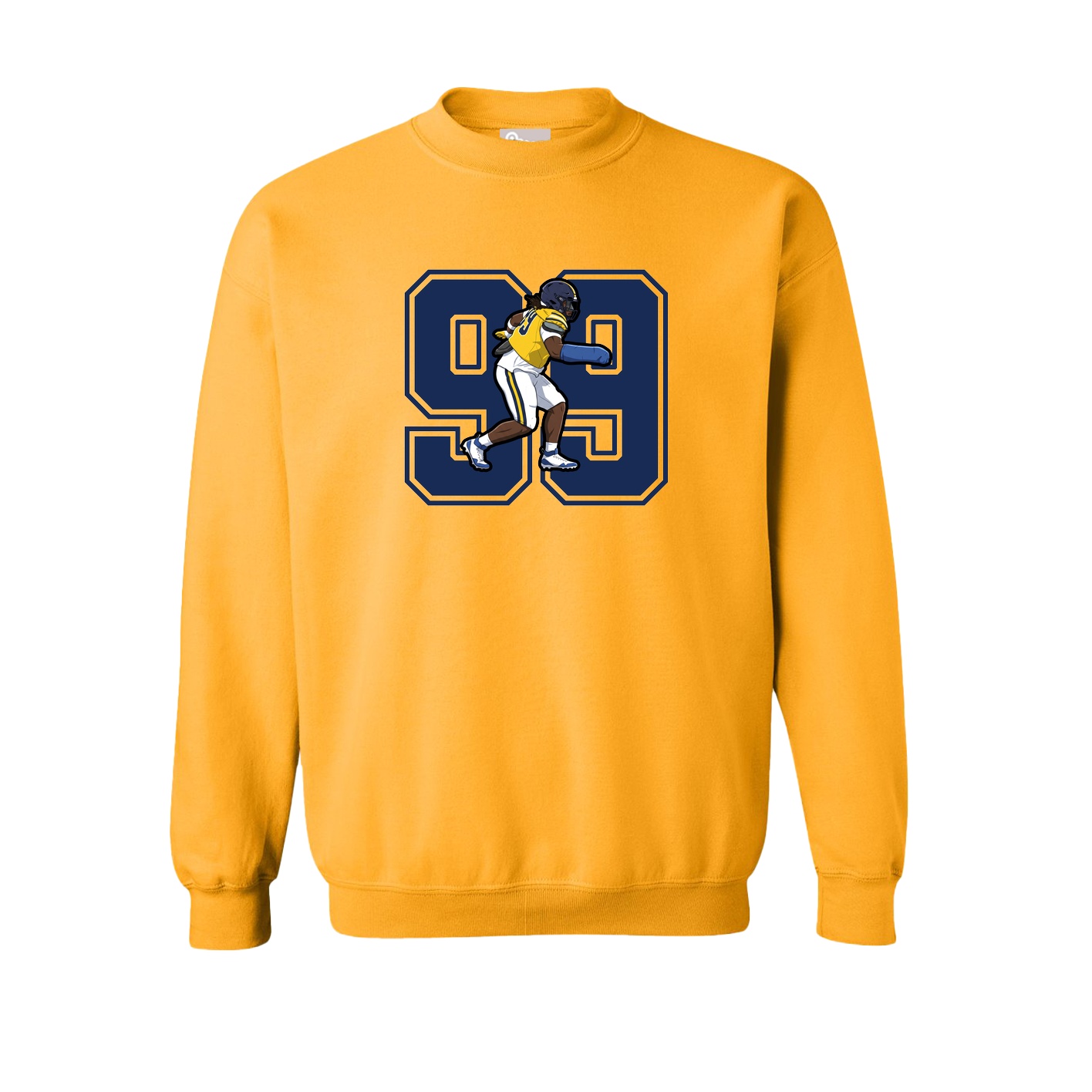 Fleece Crew — Number in Gold