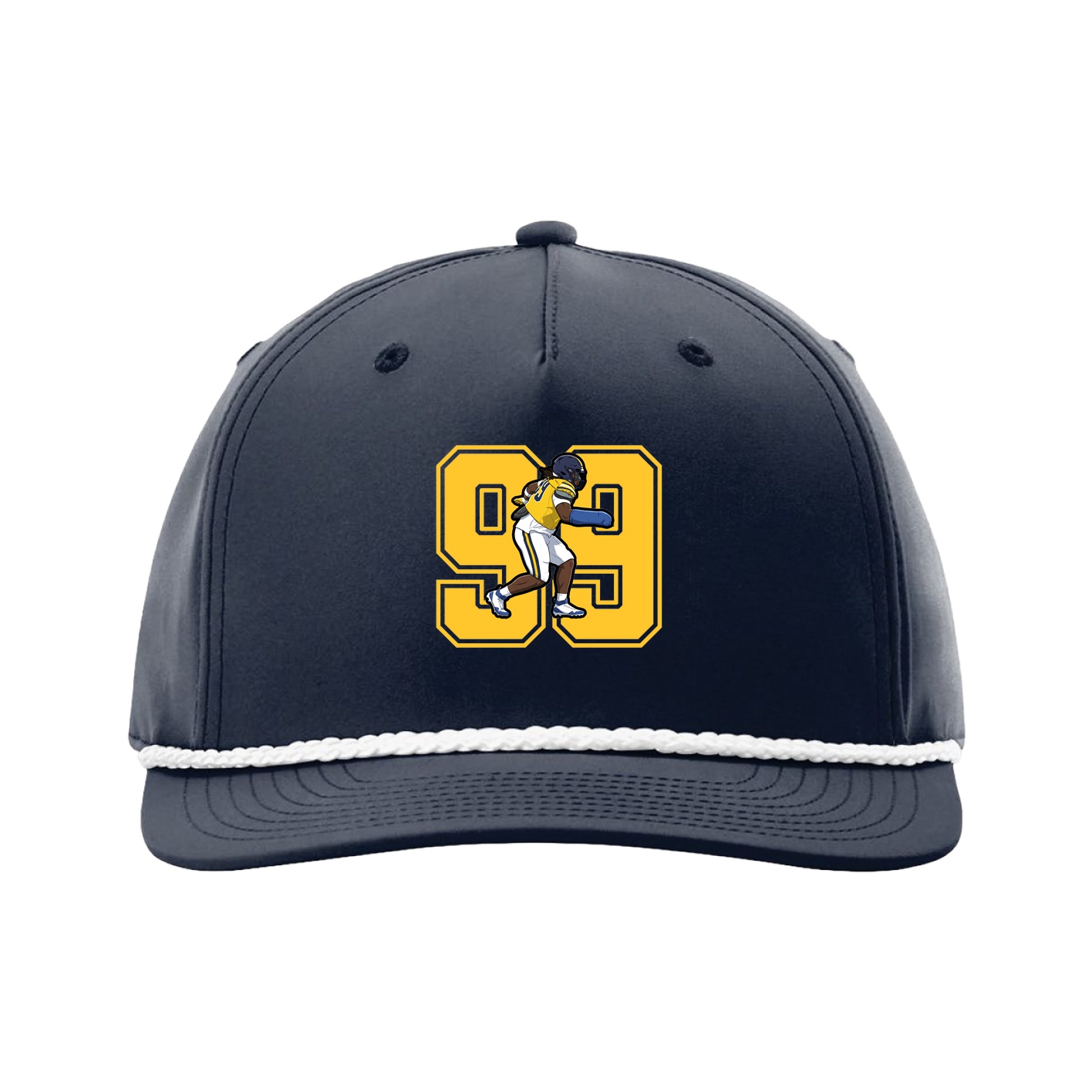 Five-Panel Classic Rope Cap — Number in Navy