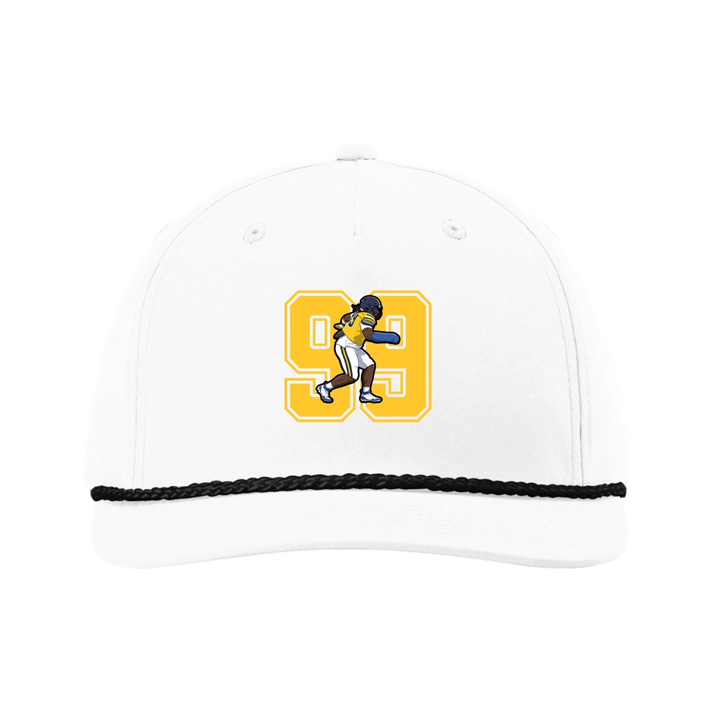 Five-Panel Classic Rope Cap — Number in White