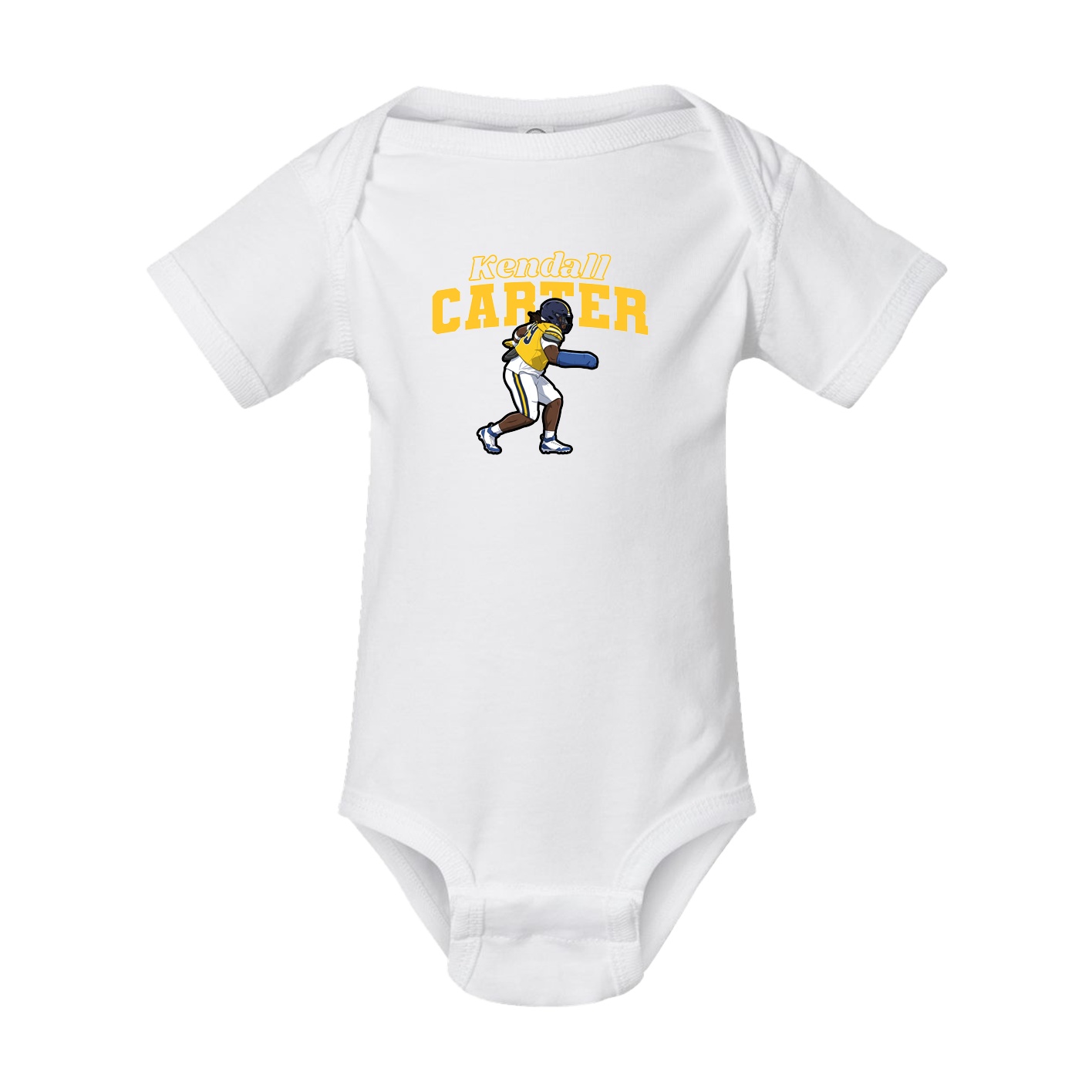 Baby Onesie — Name Arch in White