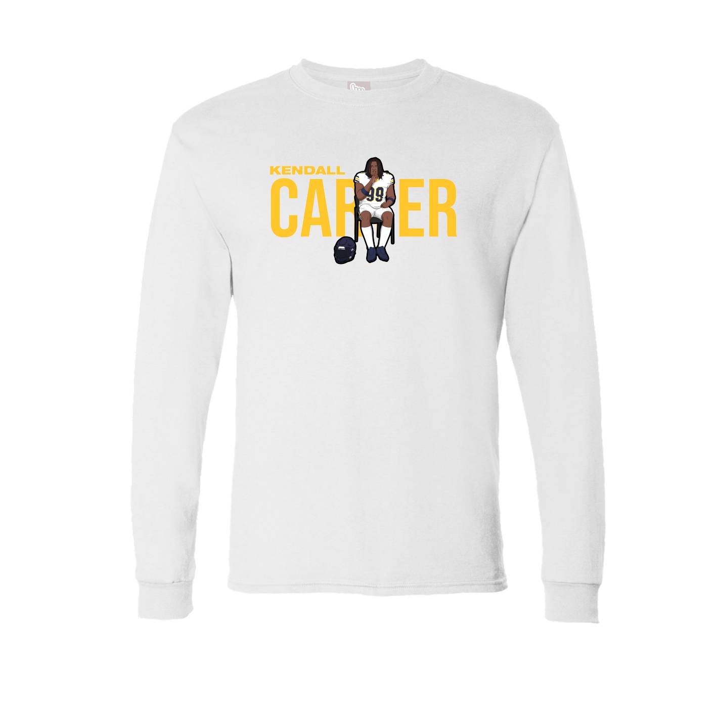 Long Sleeve Tee — Player Name in White