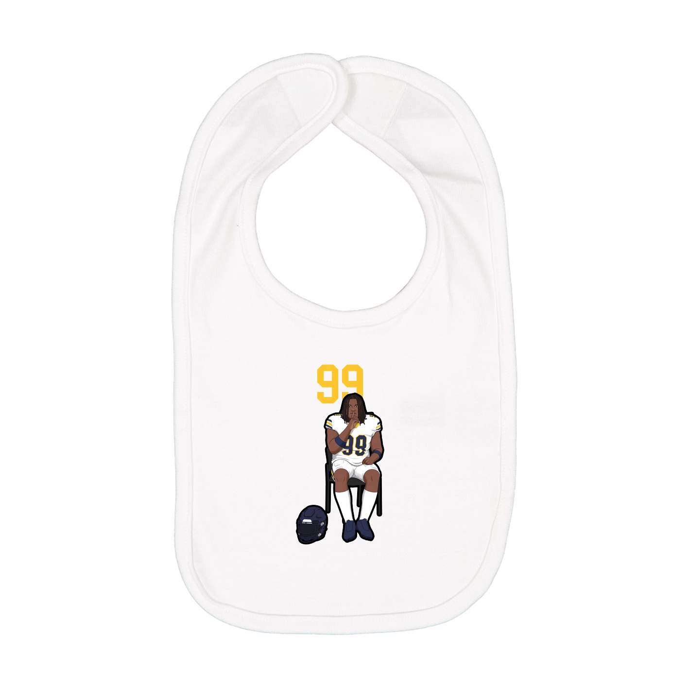 Infant Bib — Number Top in White