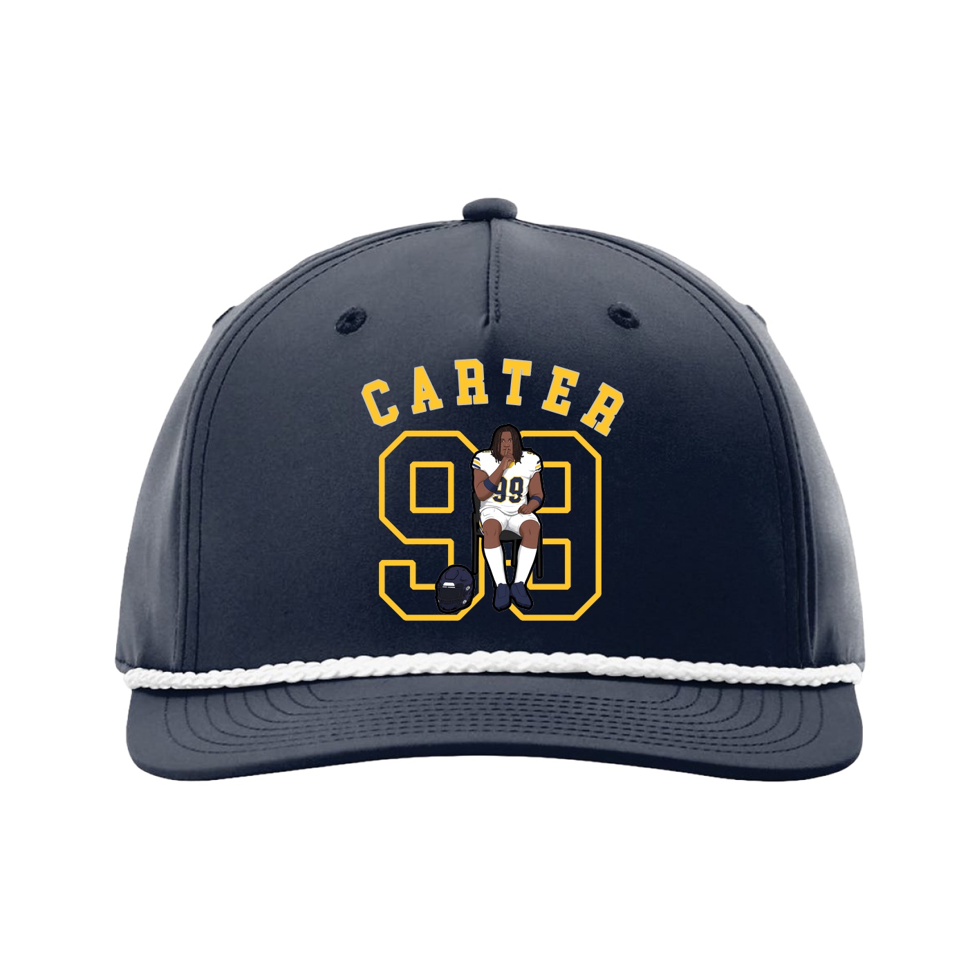 Five-Panel Classic Rope Cap — Shirsey Arch in Navy