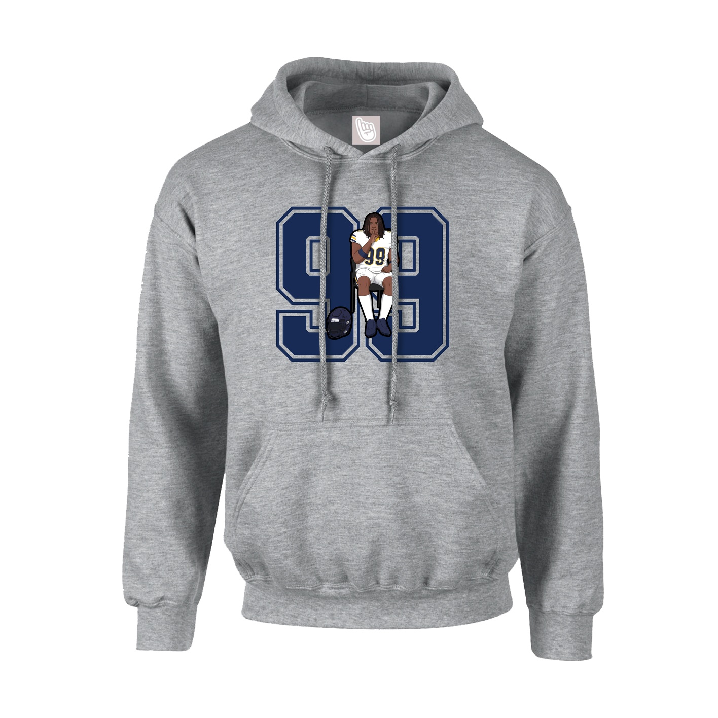 Hoodie — Number in Grey