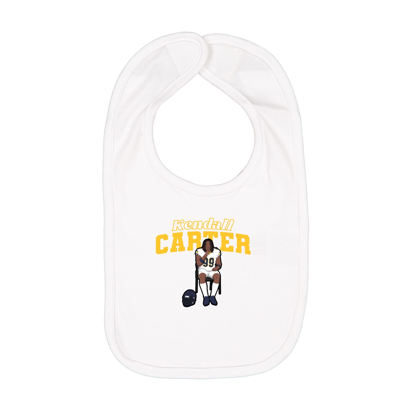 Infant Bib — Name Arch in White