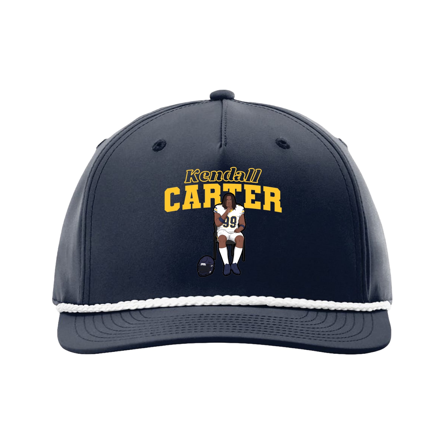 Five-Panel Classic Rope Cap — Name Arch in Navy