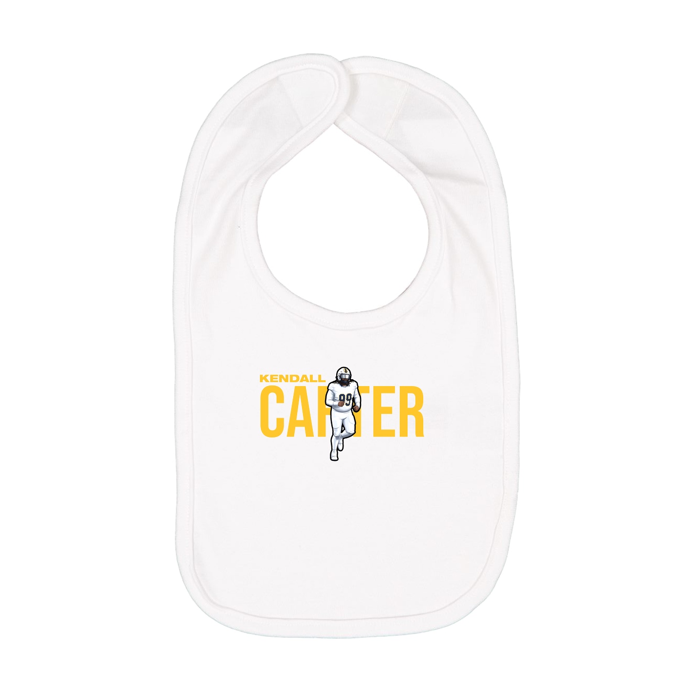 Infant Bib — Player Name in White