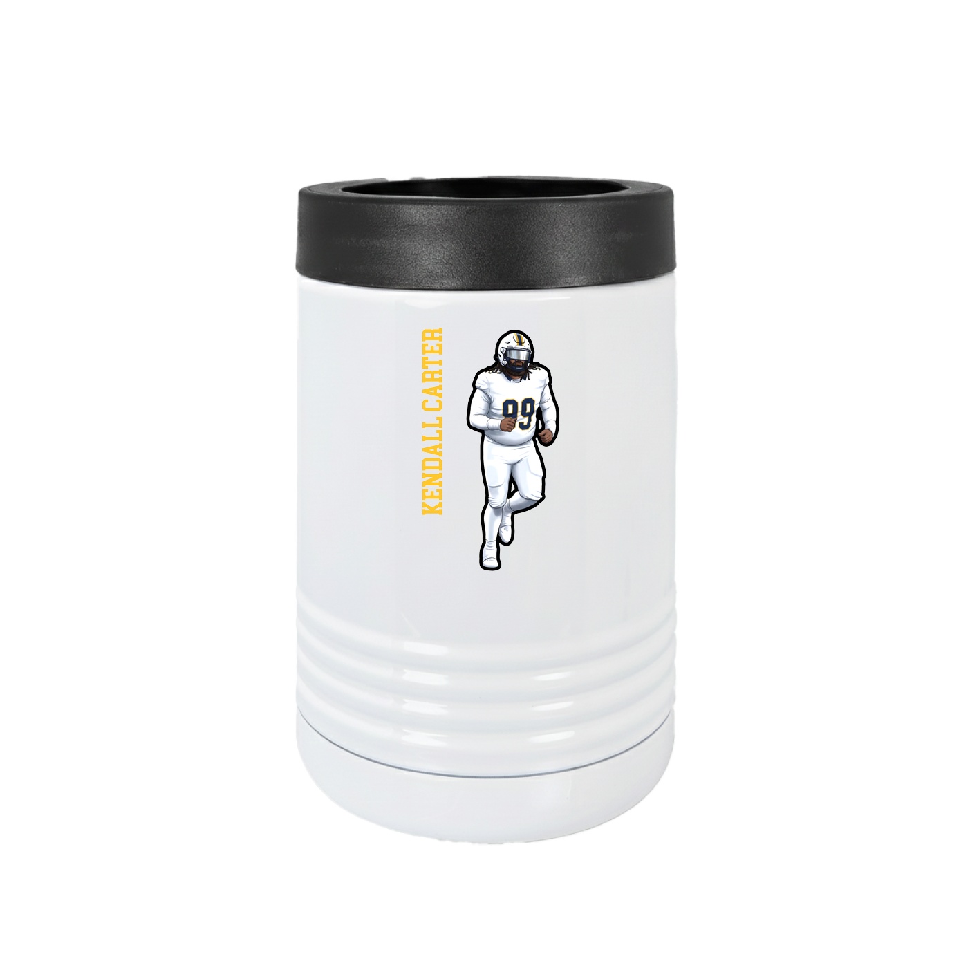 Beverage Holder — Name Vertical in White