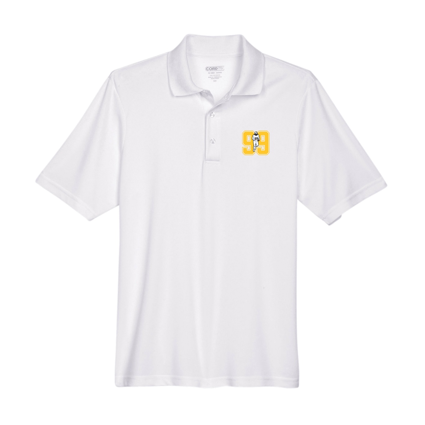 Performance Polo — Number in White