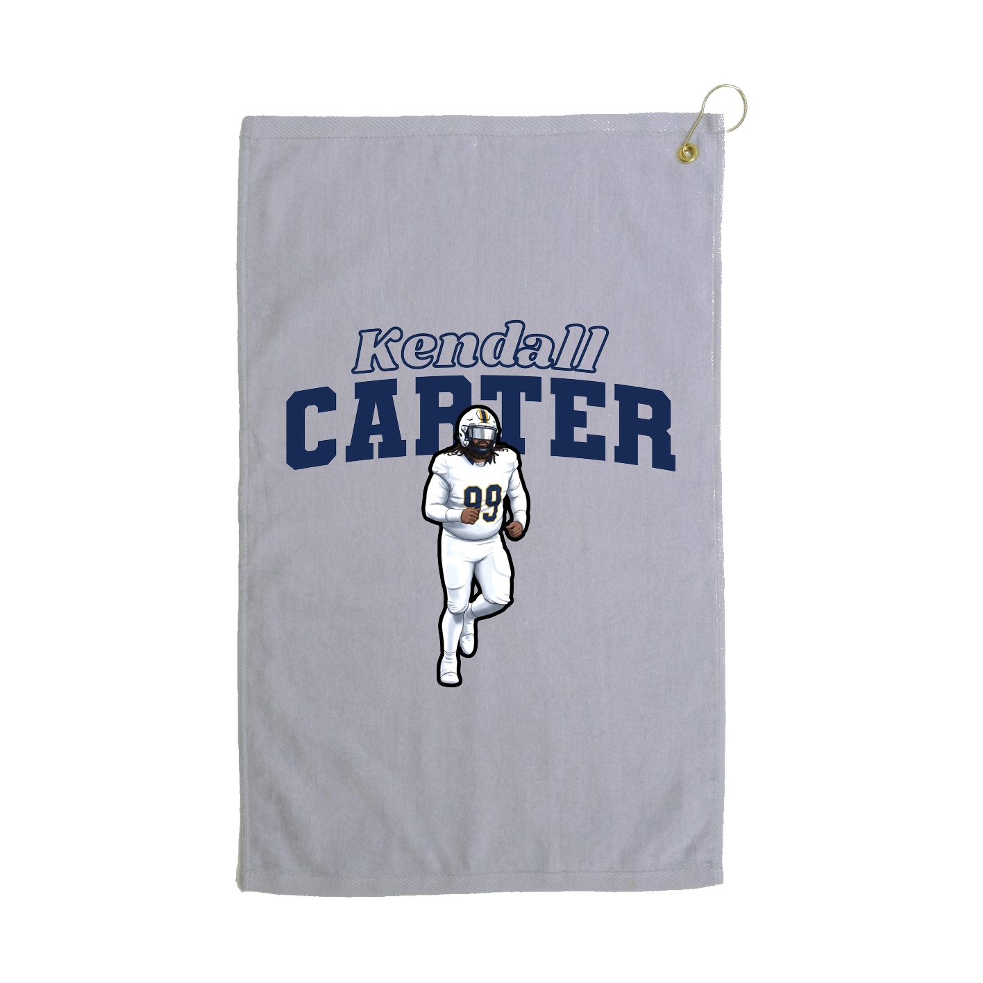 Golf Towel — Name Arch in Grey
