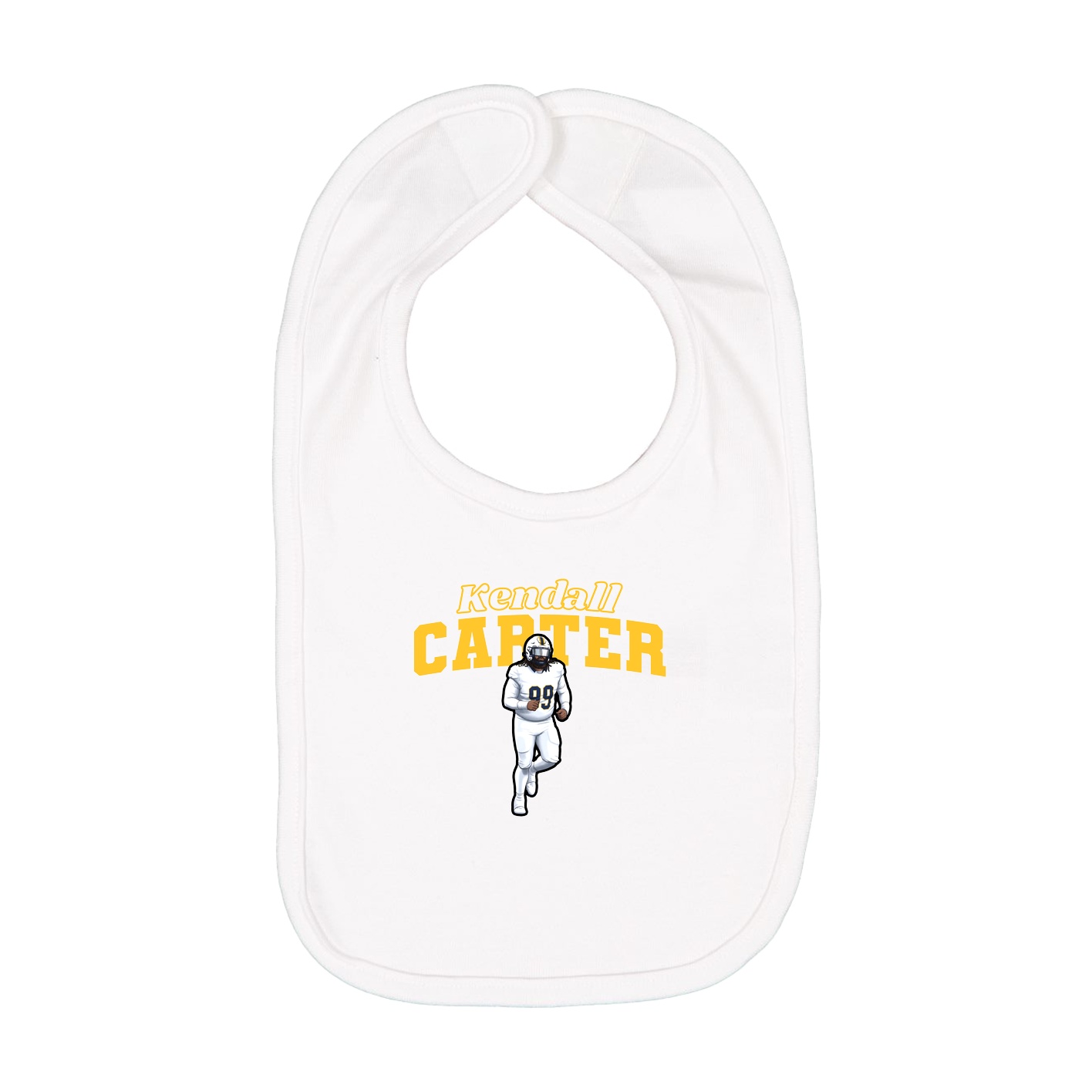 Infant Bib — Name Arch in White