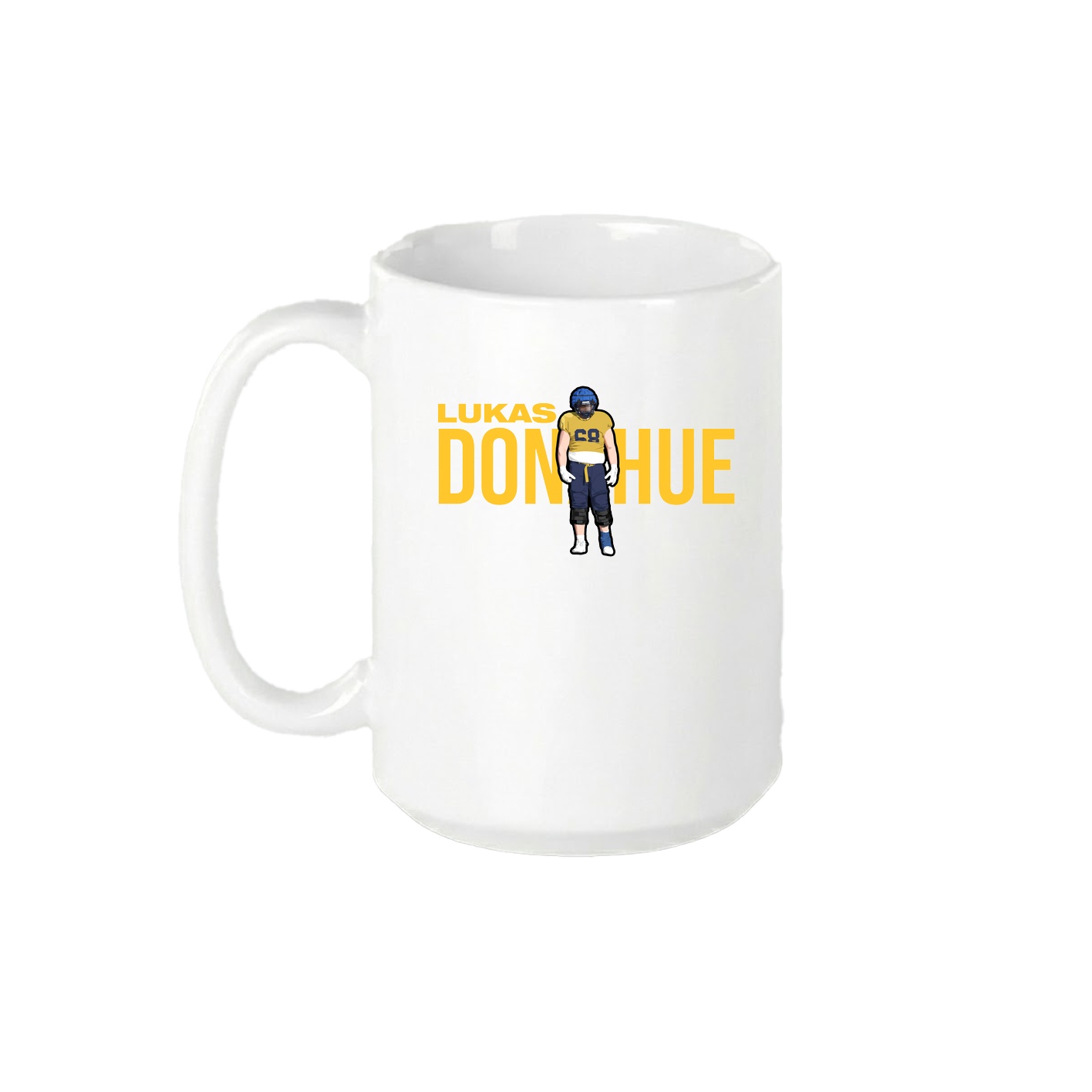 15oz Coffee Mug — Player Name in White