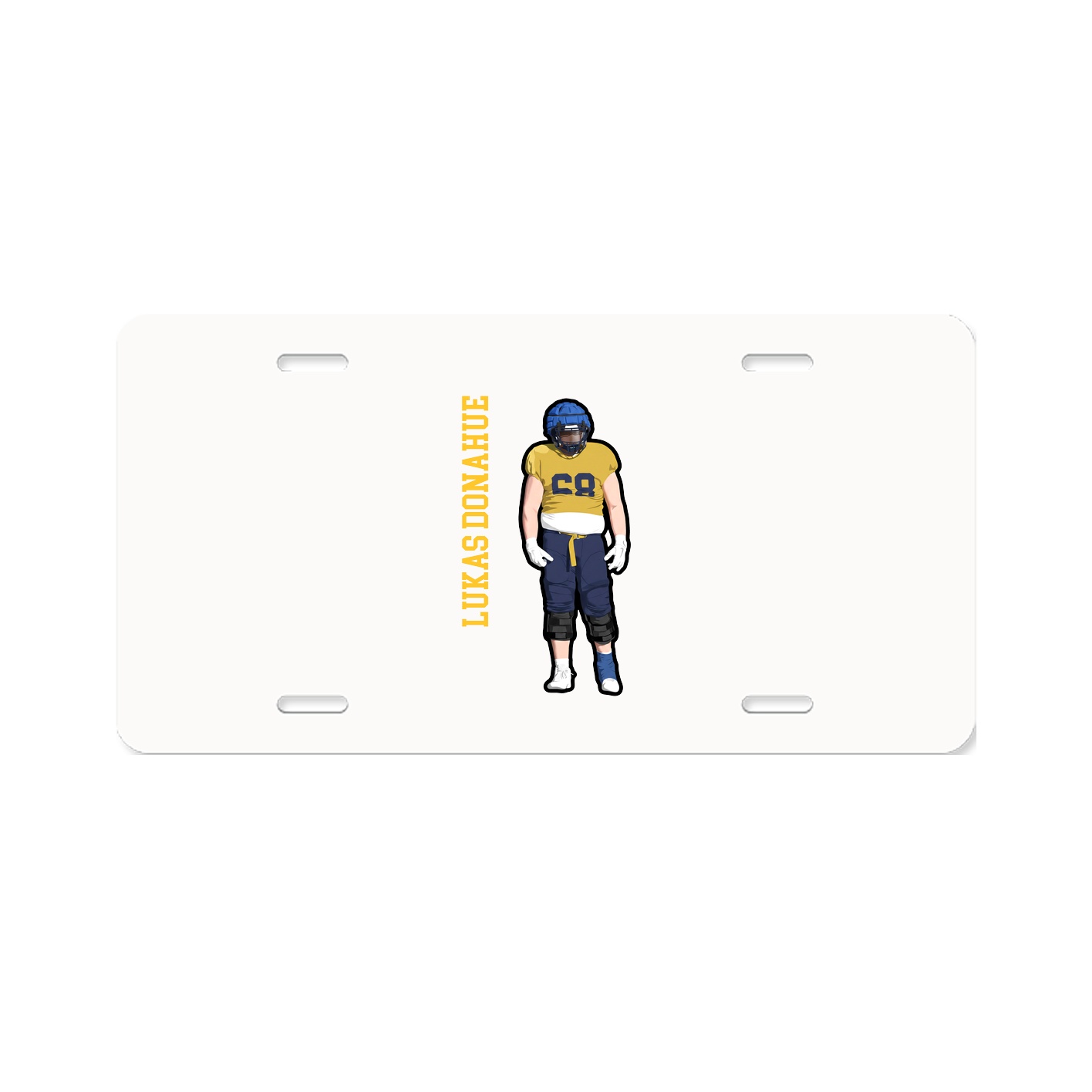 License Plate — Name Vertical in Classic