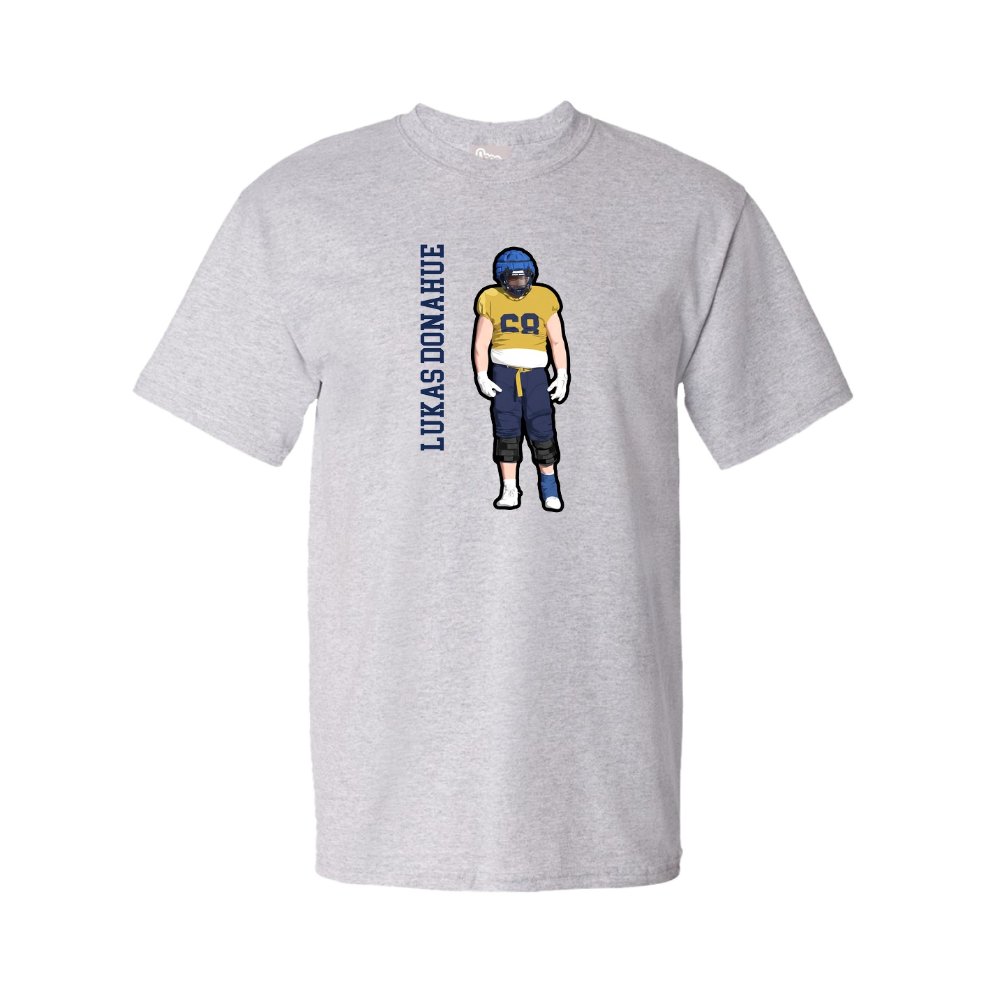 Tee — Name Vertical in Grey