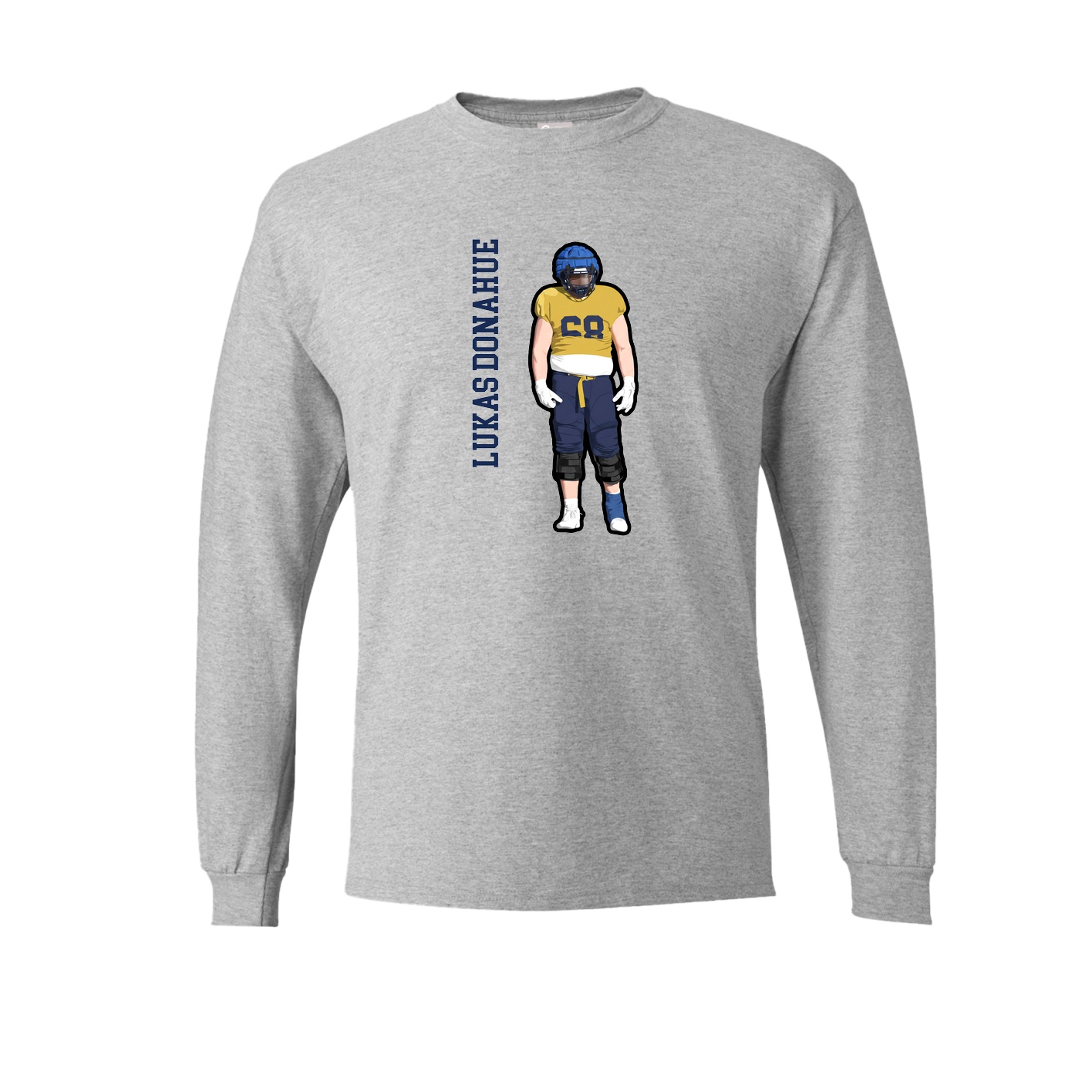 Long Sleeve Tee — Name Vertical in Grey