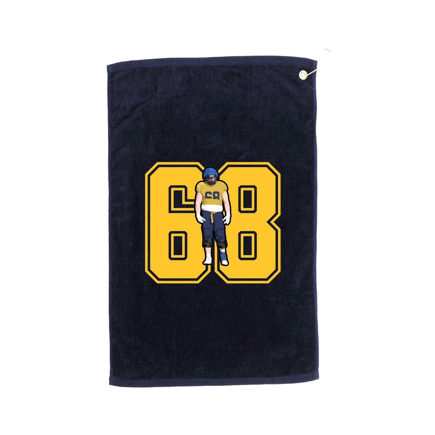 Golf Towel — Number in Navy