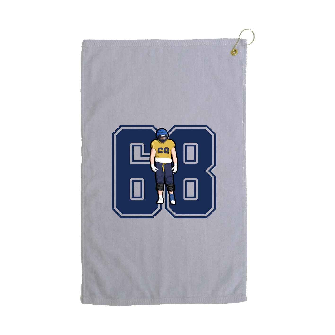 Golf Towel — Number in Grey