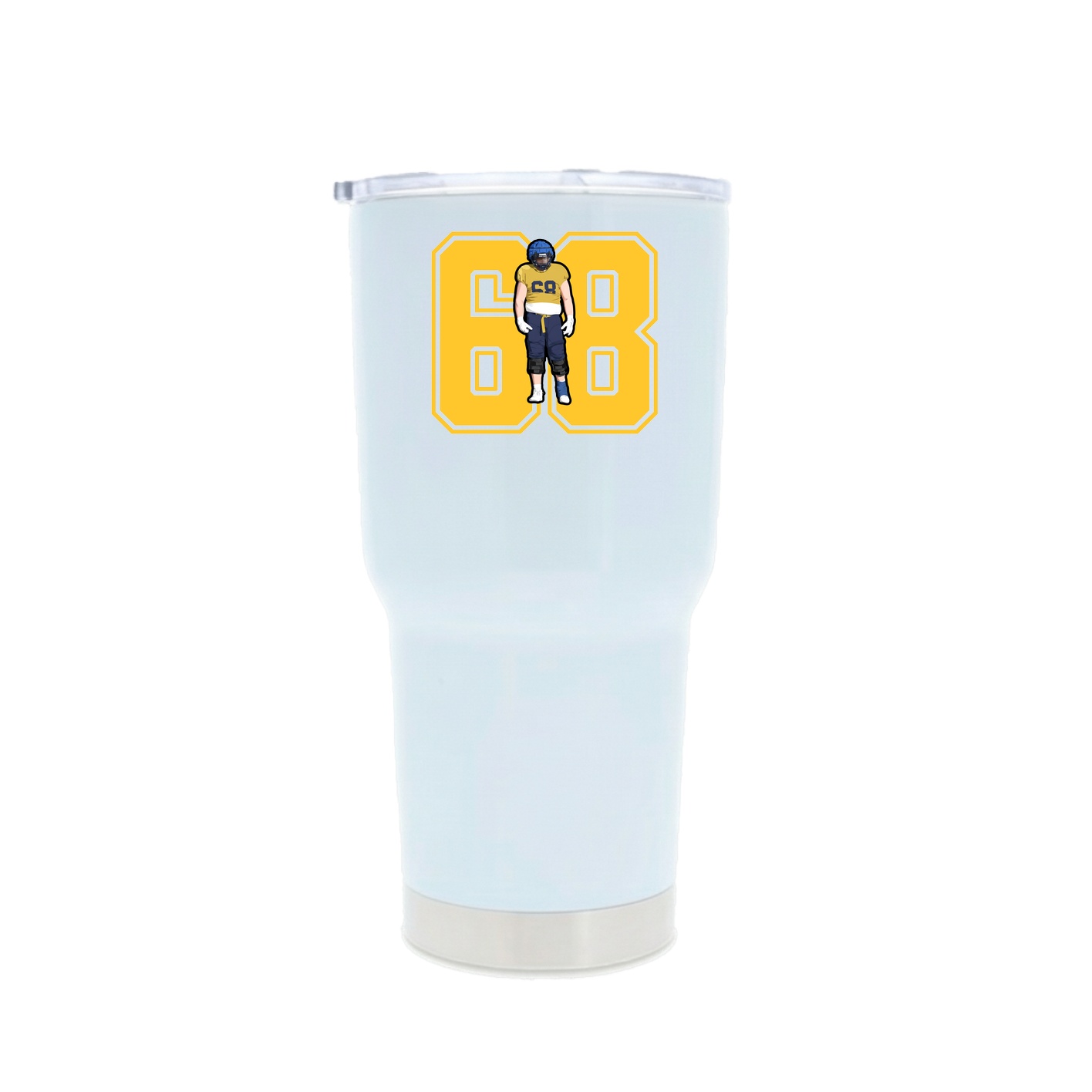 30oz Stainless Steel Tumbler — Number in White