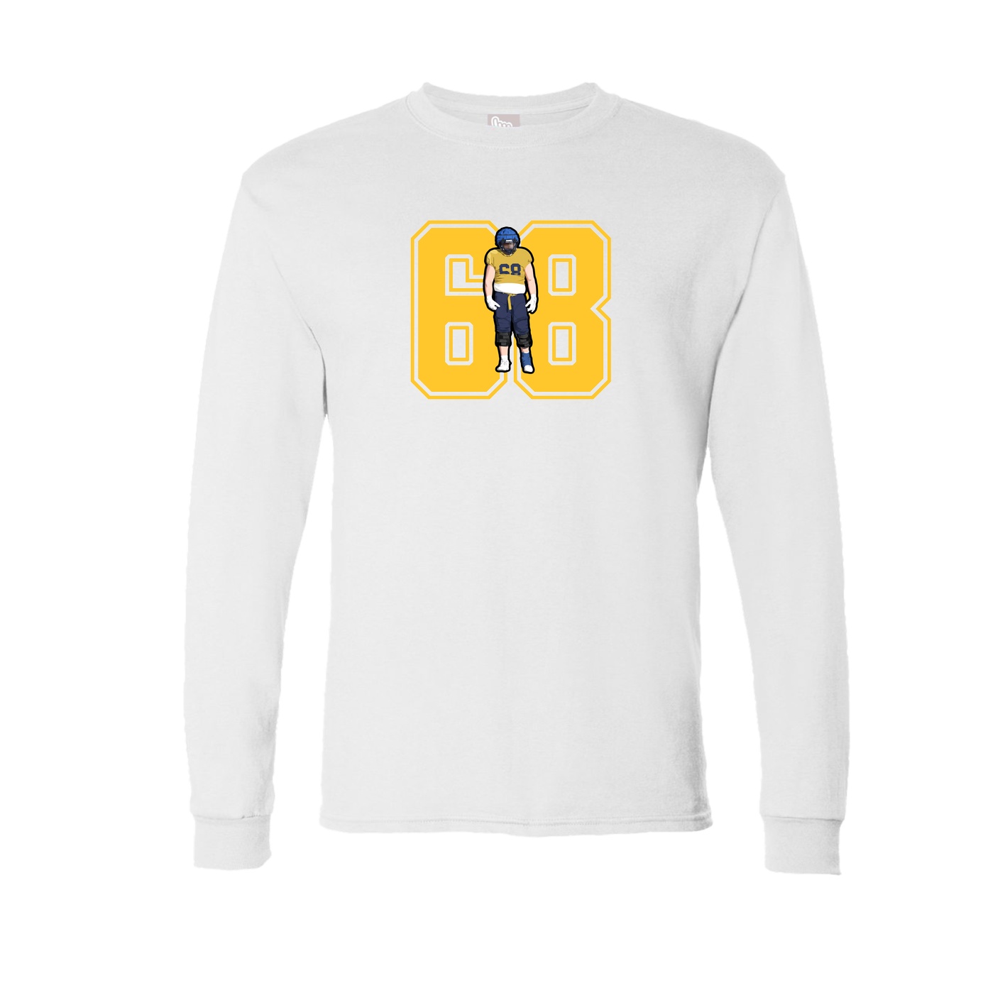 Long Sleeve Tee — Number in White