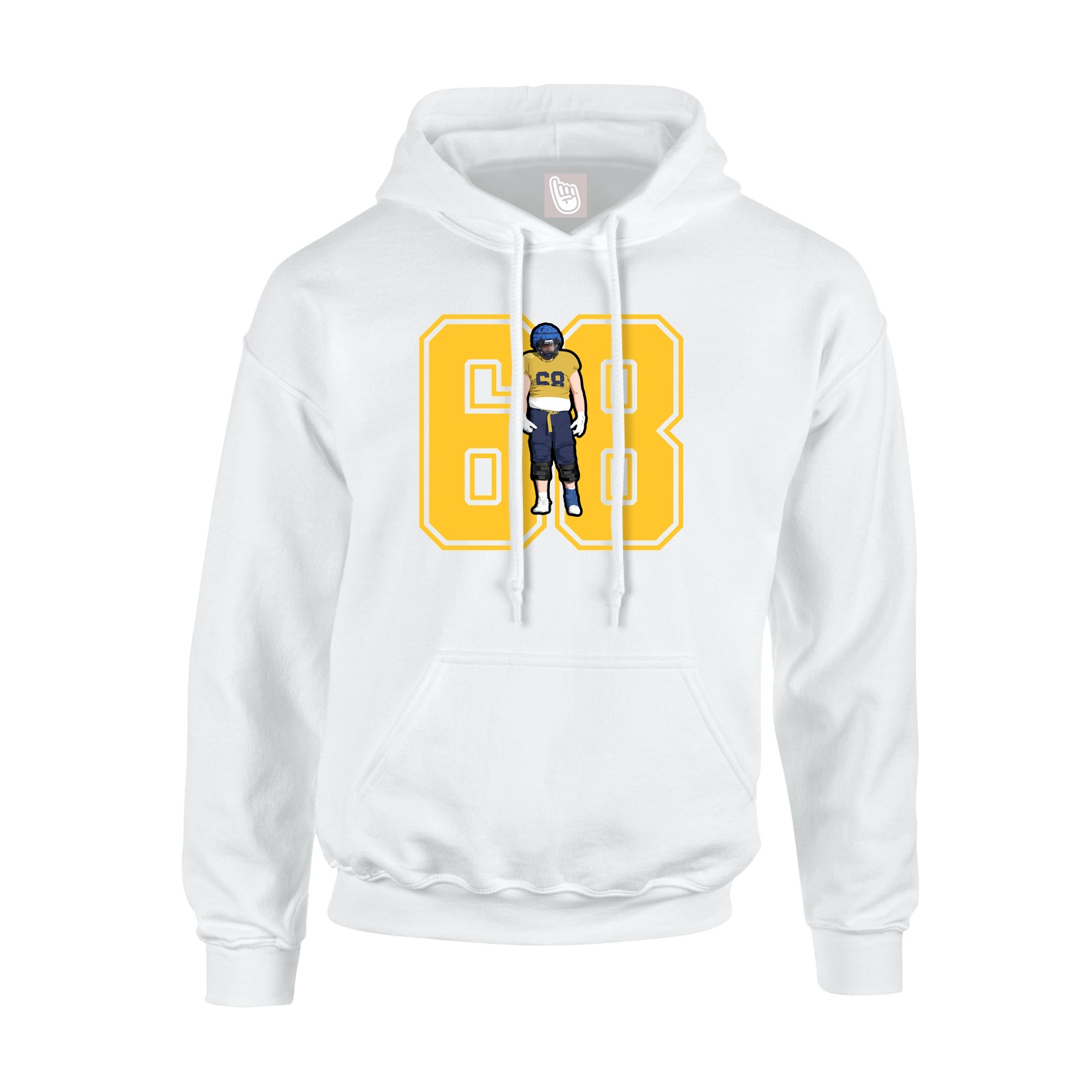 Youth Hoodie — Number in White