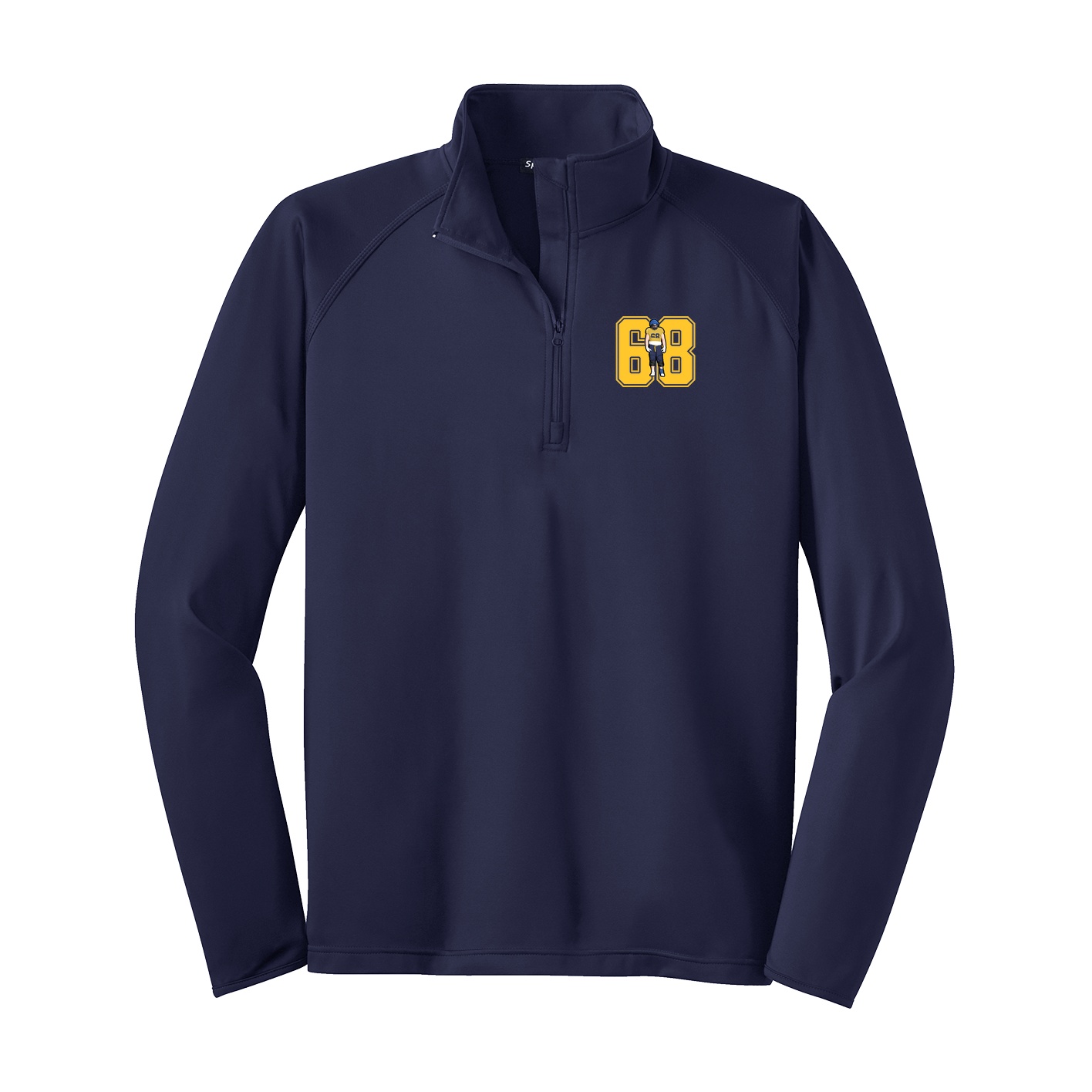 Q-Zip Pullover — Number in Navy