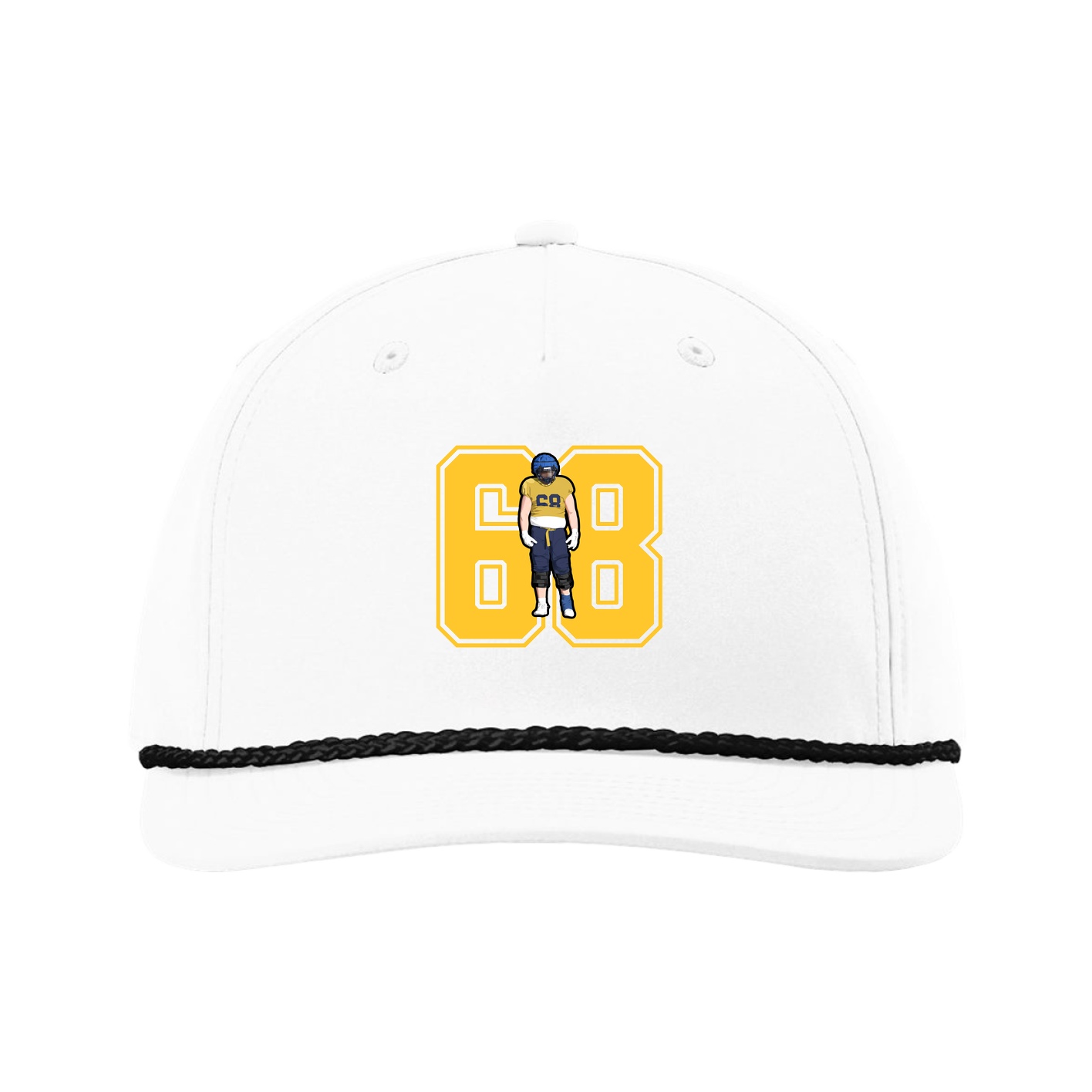 Five-Panel Classic Rope Cap — Number in White
