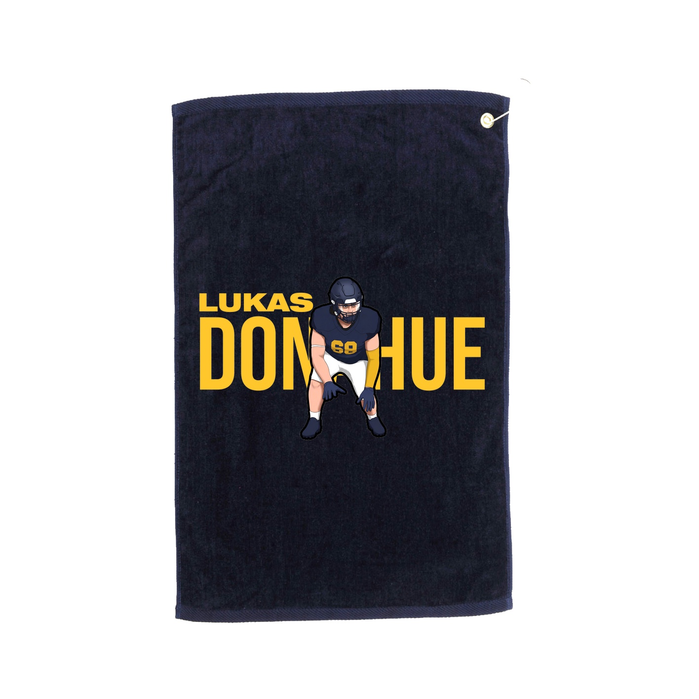 Golf Towel — Player Name in Navy
