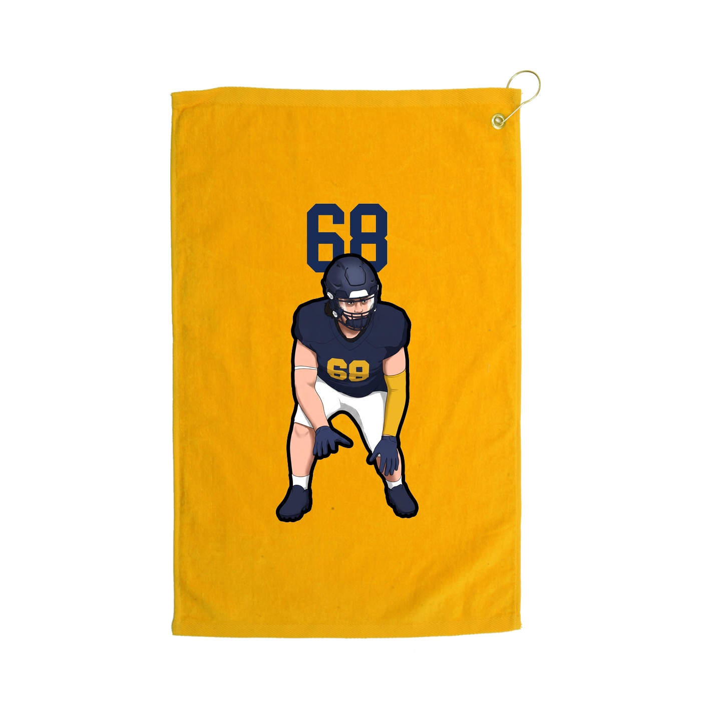 Golf Towel — Number Top in Gold