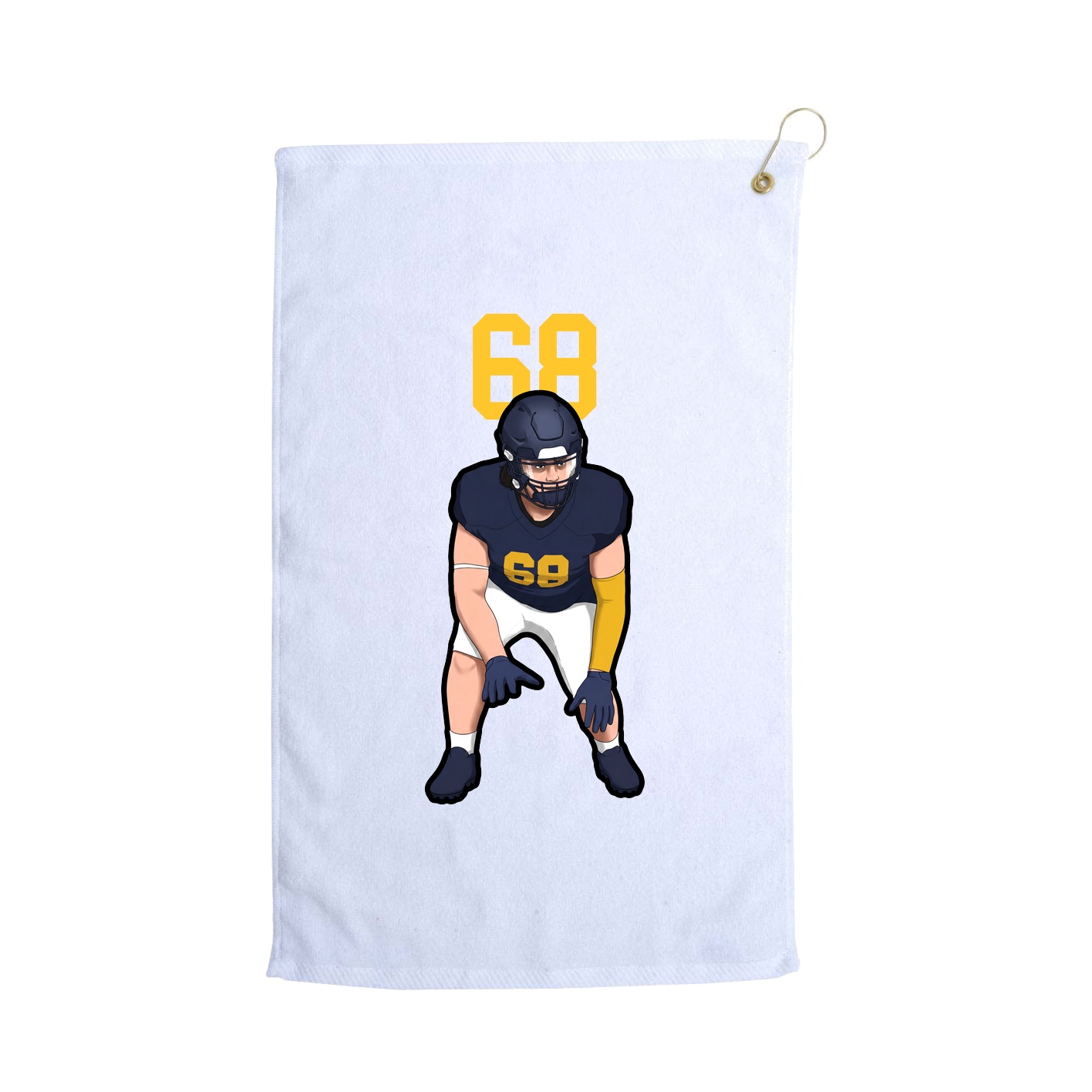 Golf Towel — Number Top in White