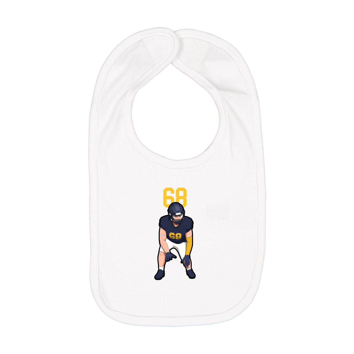 Infant Bib — Number Top in White