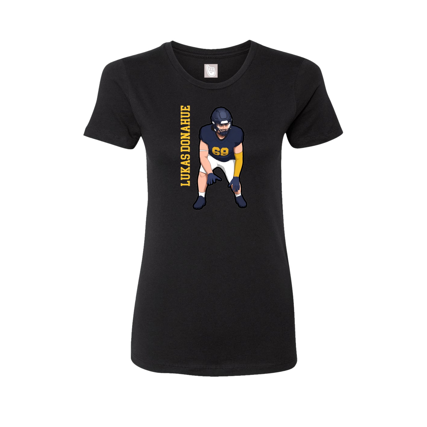 Womens Tee — Name Vertical in Black