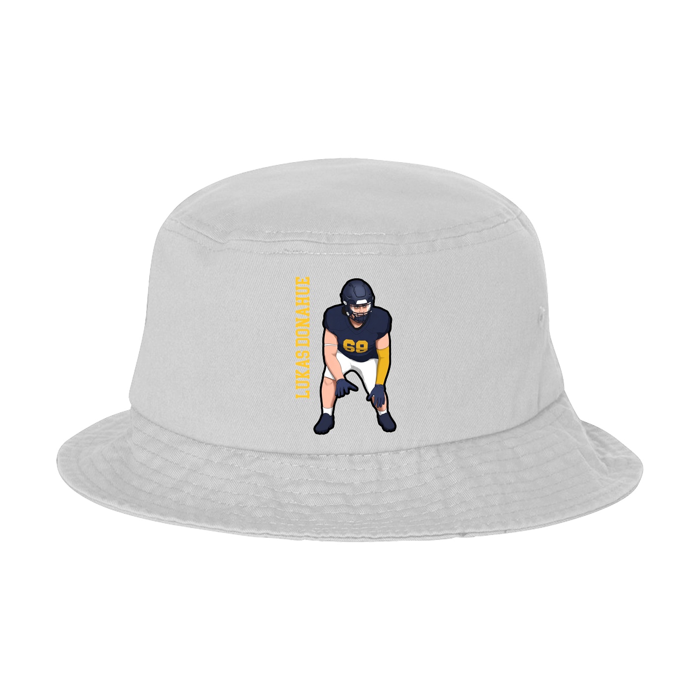 Bucket Cap — Name Vertical in White