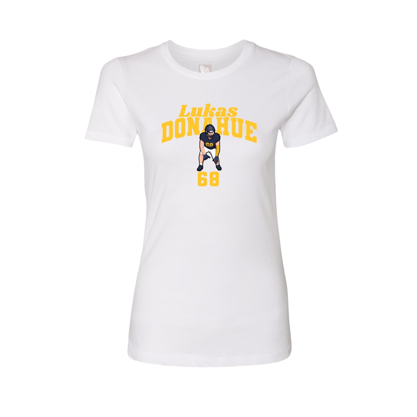 Fitted Women's Tee — Signature Arch in White