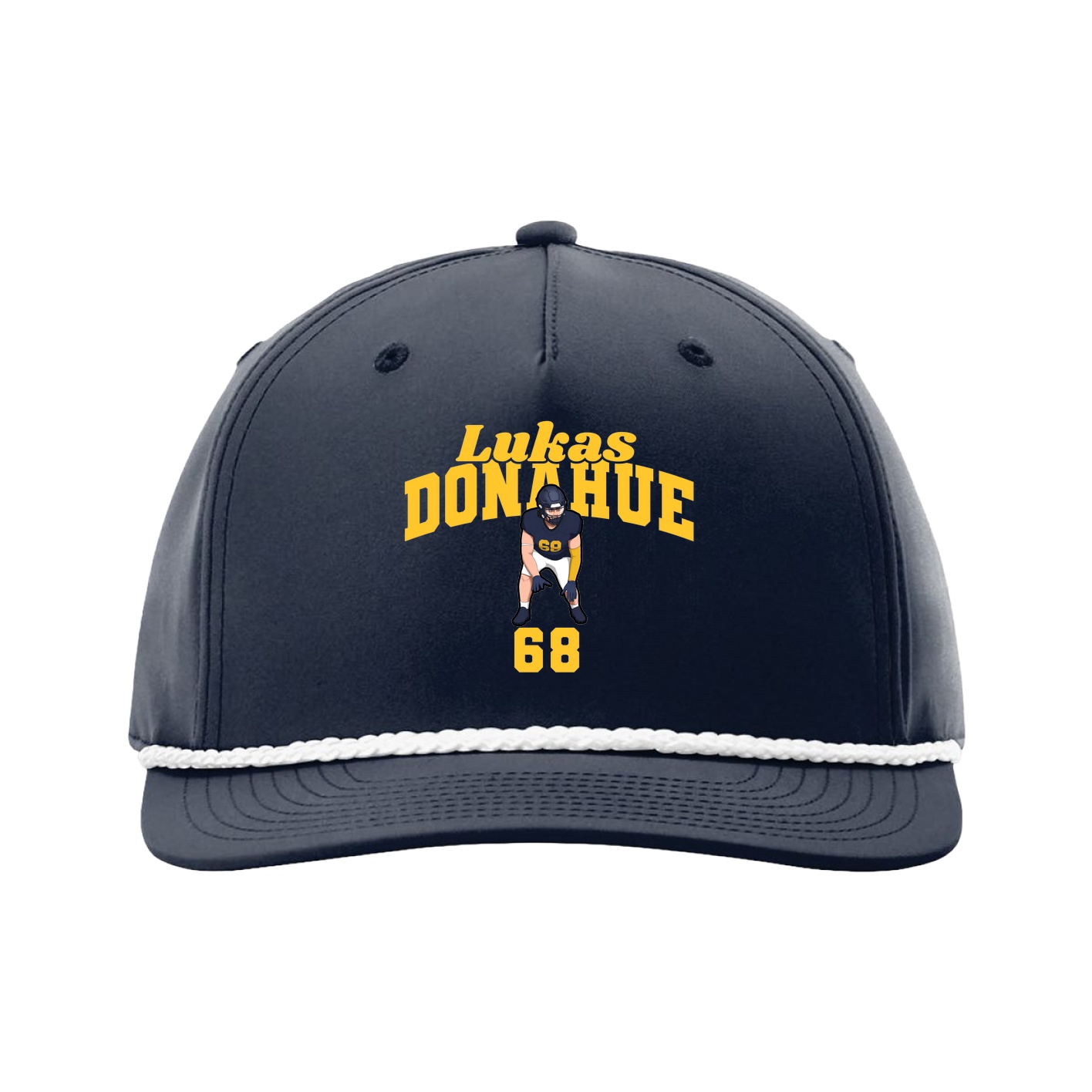 Five-Panel Classic Rope Cap — Signature Arch in Navy