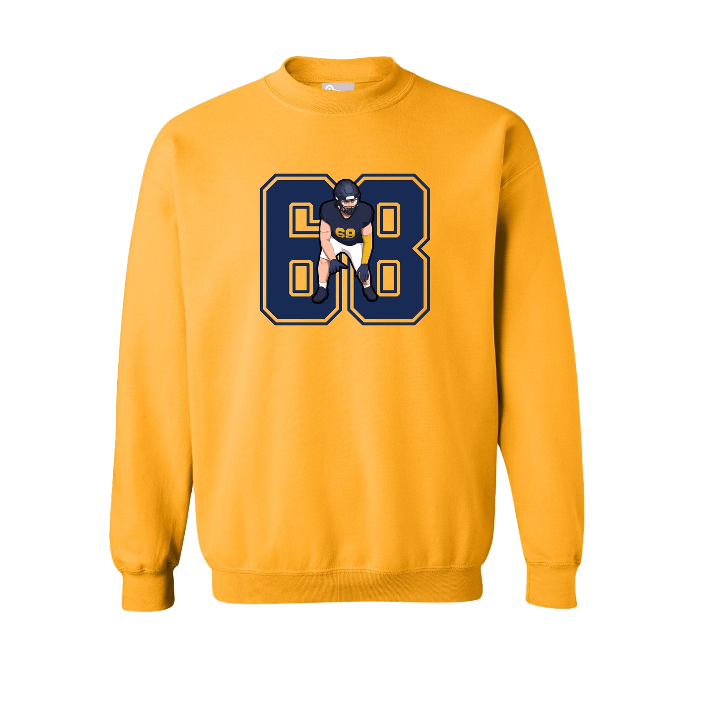 Fleece Crew — Number in Gold