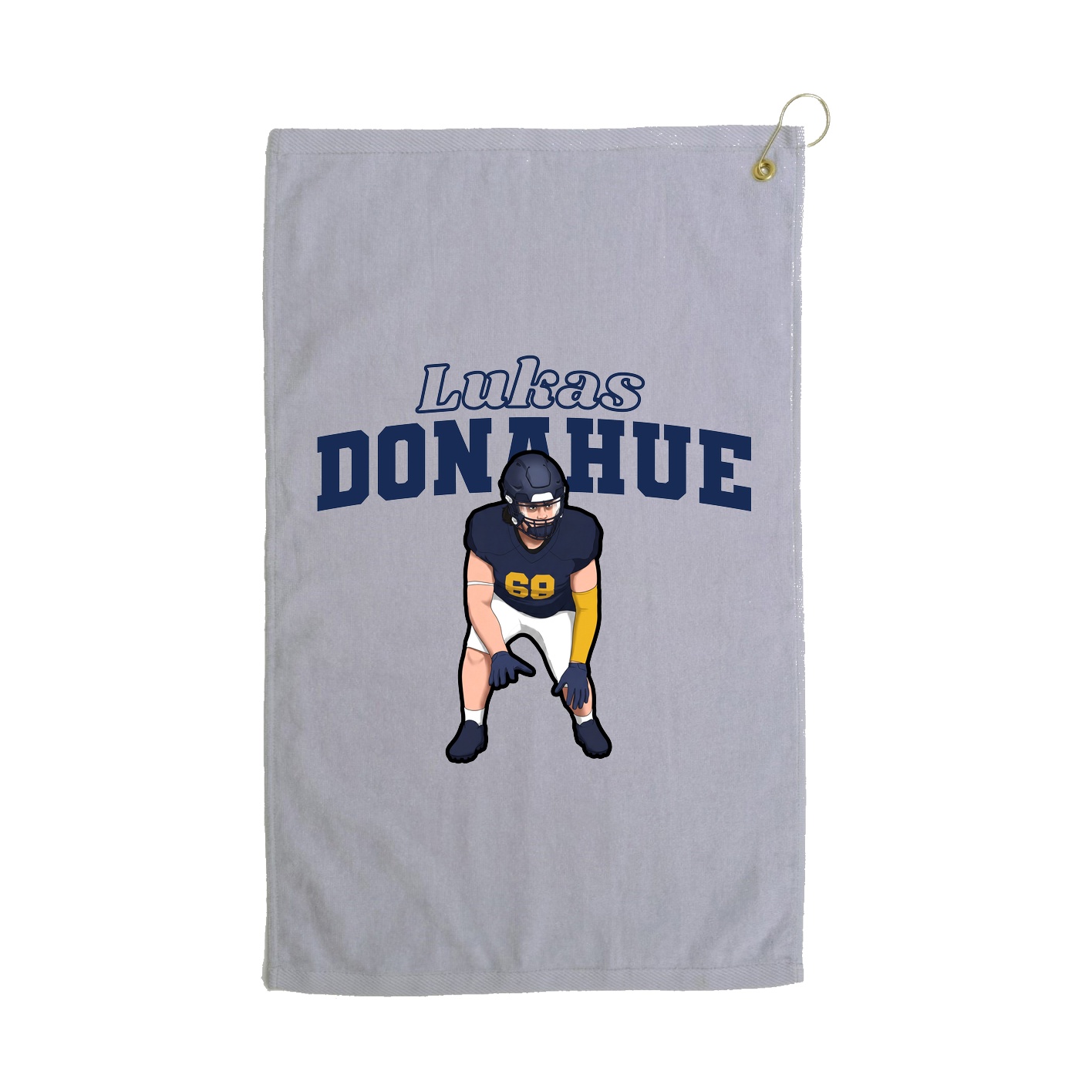 Golf Towel — Name Arch in Grey