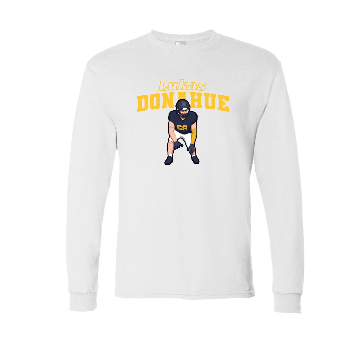 Long Sleeve Tee — Name Arch in White