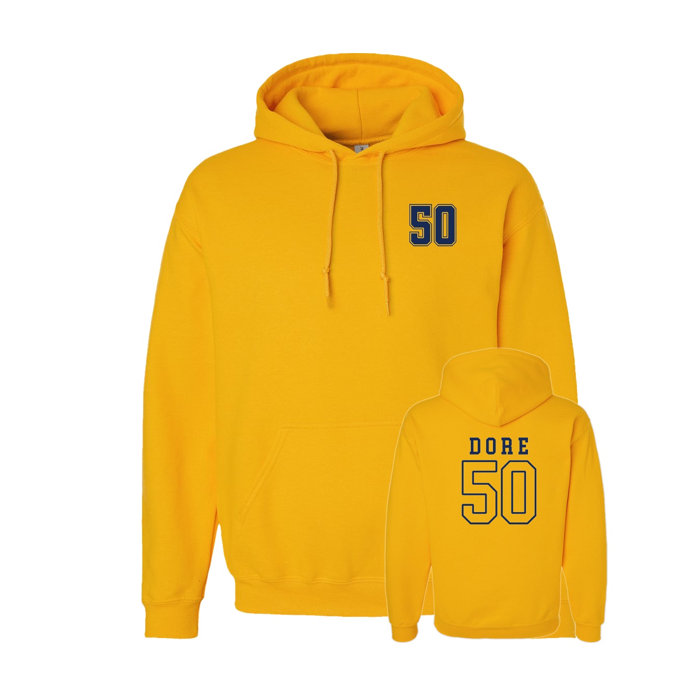 Hoodie — Chest Back in Gold