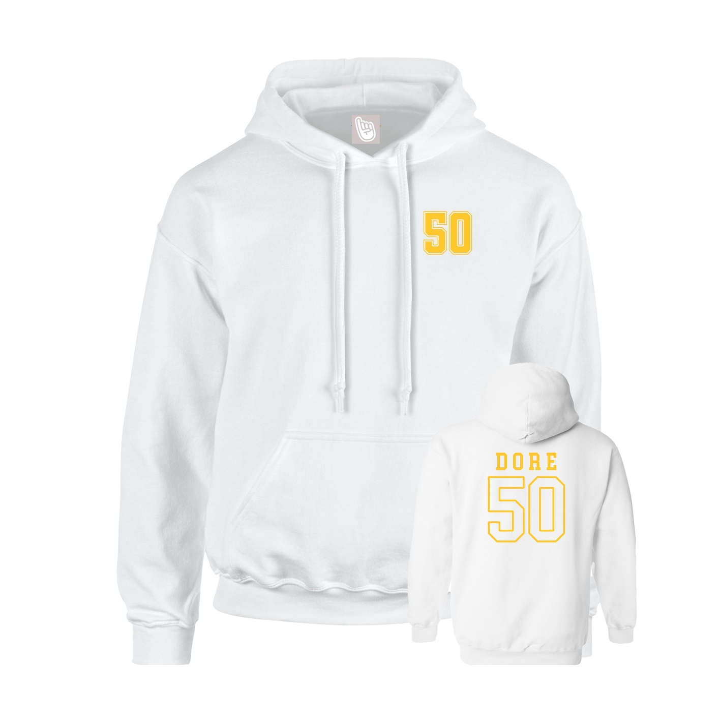 Hoodie — Chest Back in White