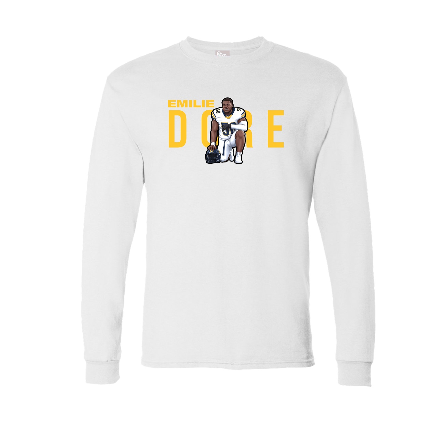 Long Sleeve Tee — Player Name in White