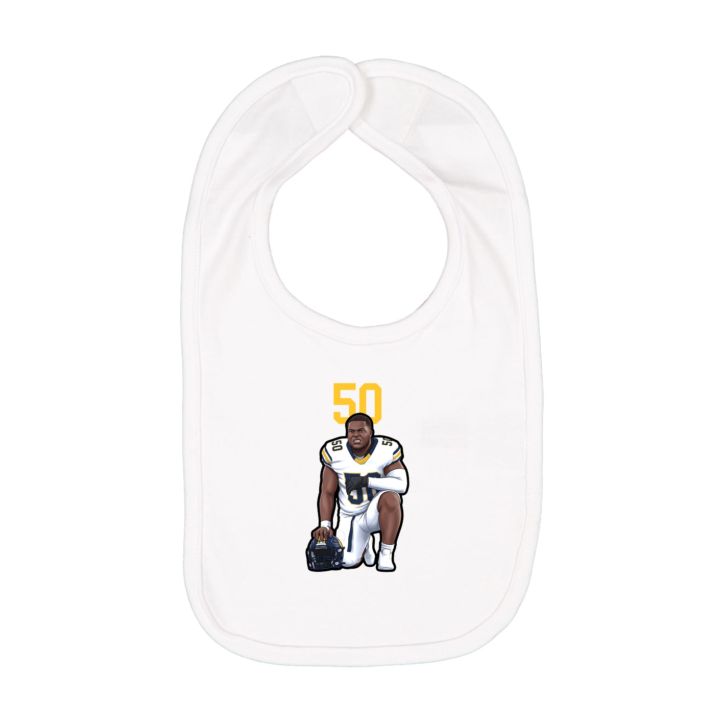 Infant Bib — Number Top in White