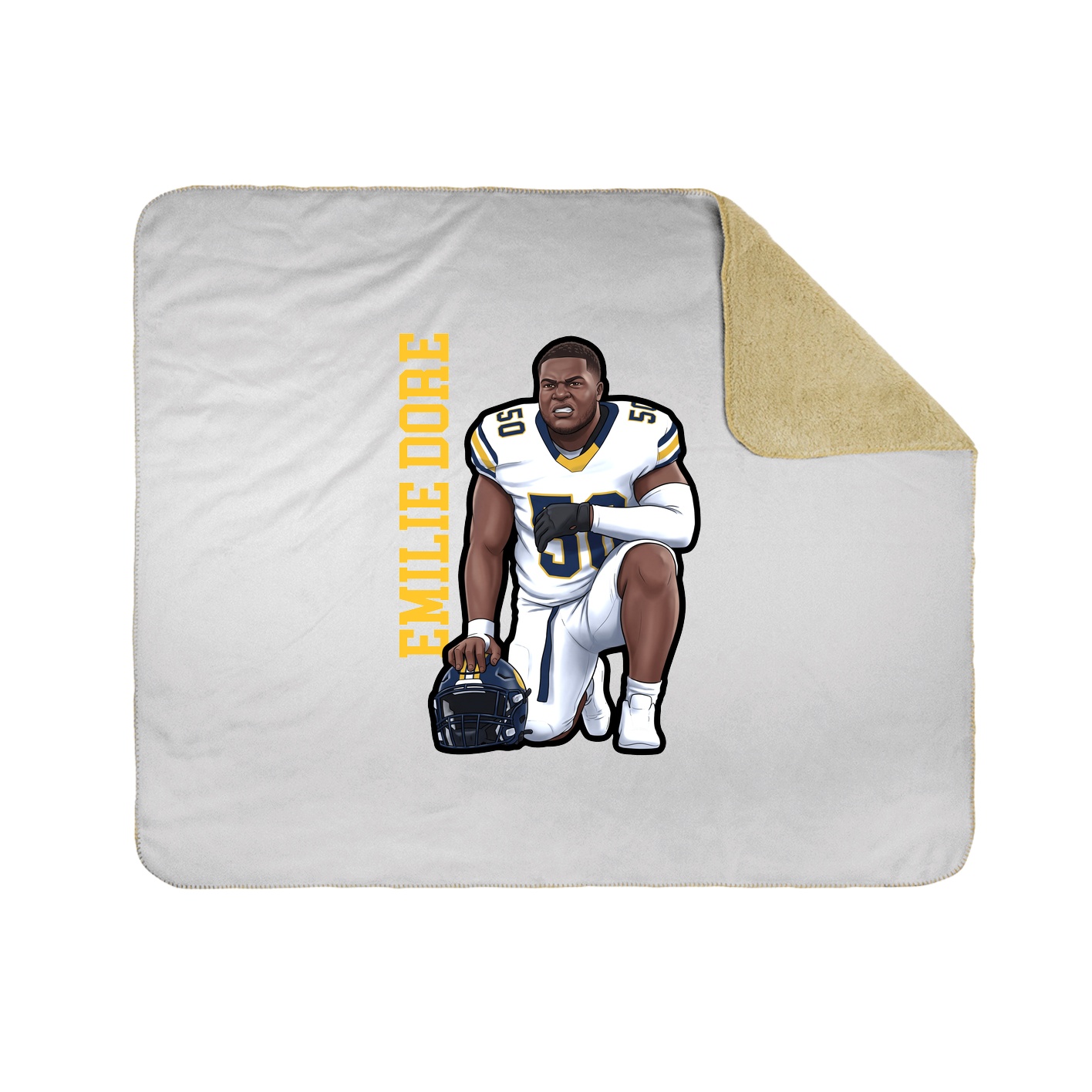Throw Blanket — Name Vertical in White