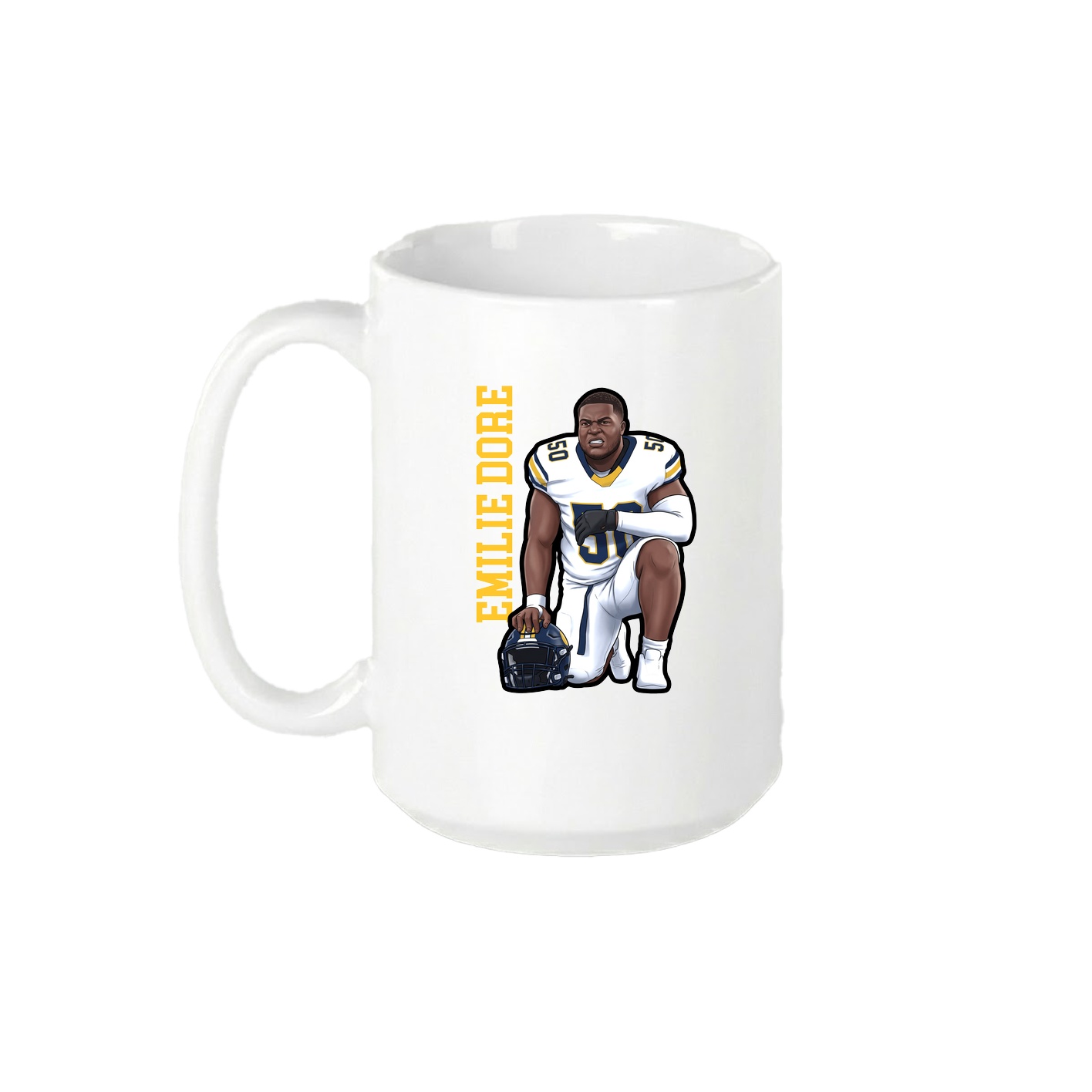 15oz Coffee Mug — Name Vertical in White