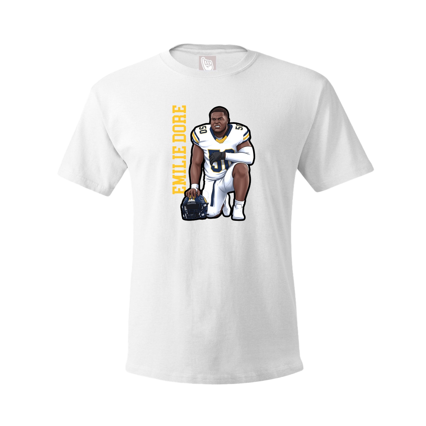 Tee — Name Vertical in White