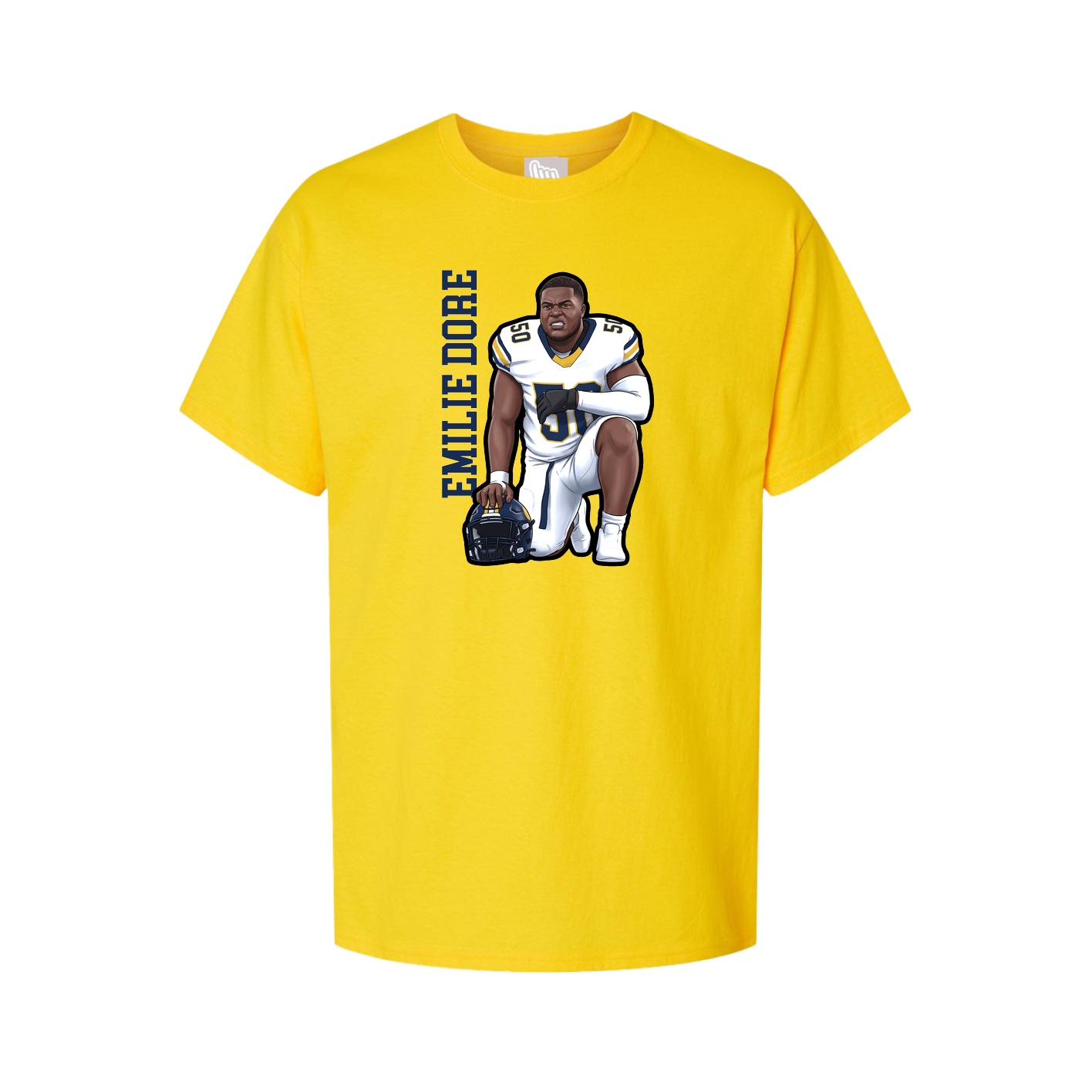 Youth Tee — Name Vertical in Gold