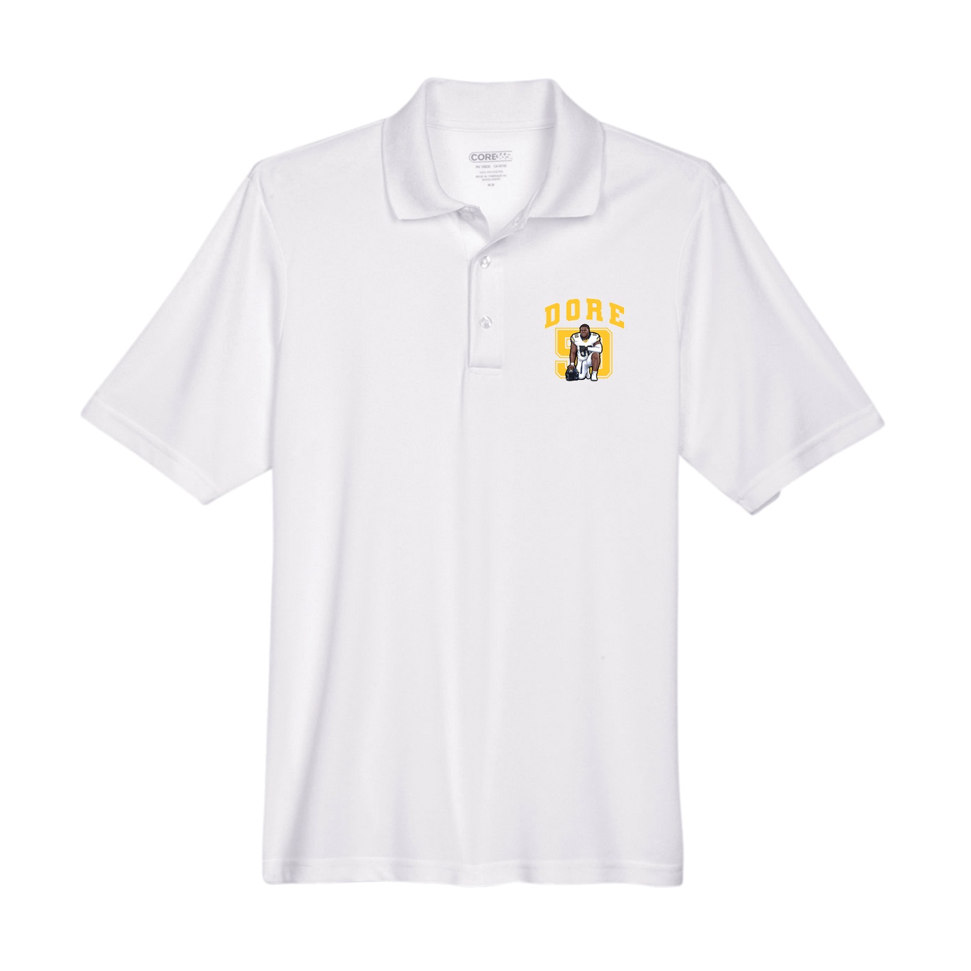 Performance Polo — Number in White
