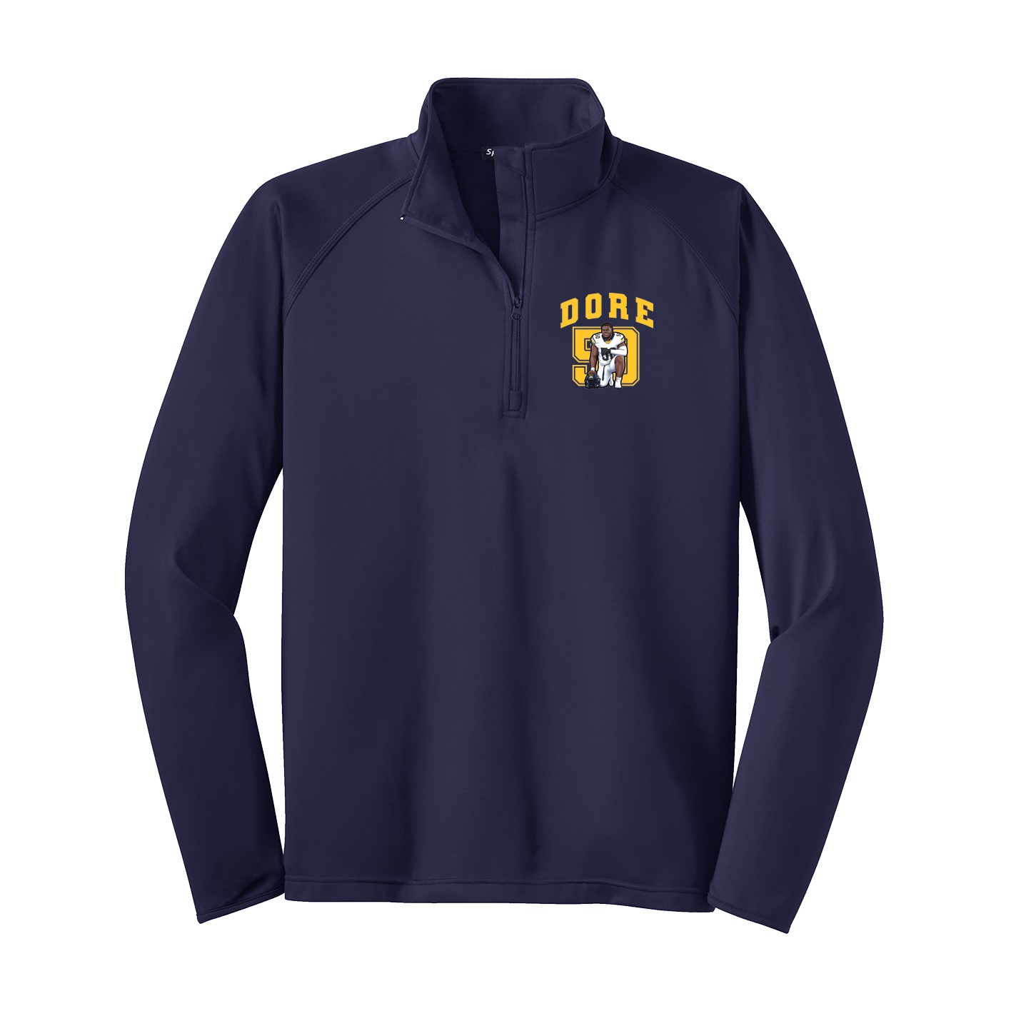 Q-Zip Pullover — Number in Navy